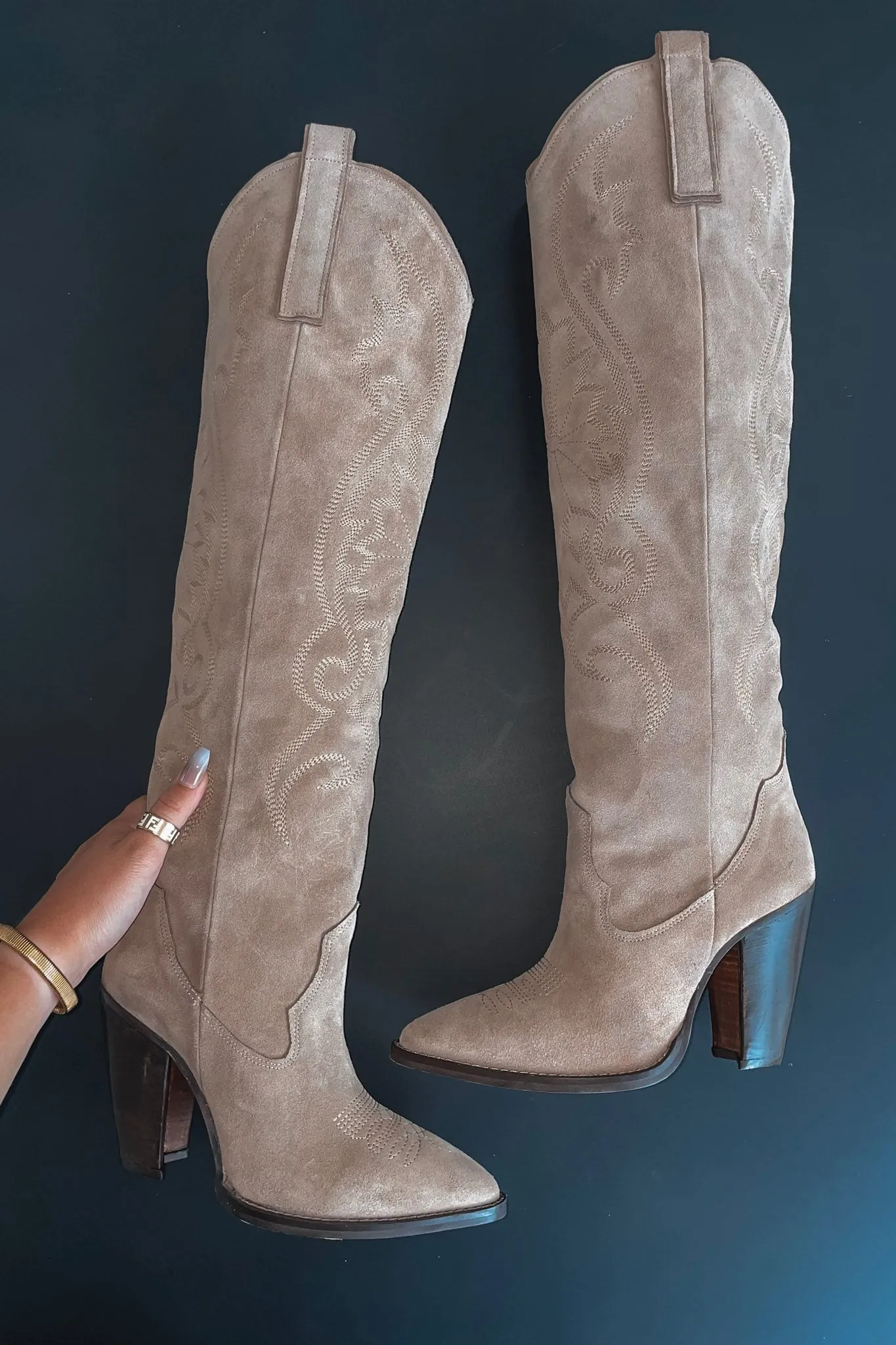 Making My Way Downtown Suede Leather Western Boot sold by Amazing Lace