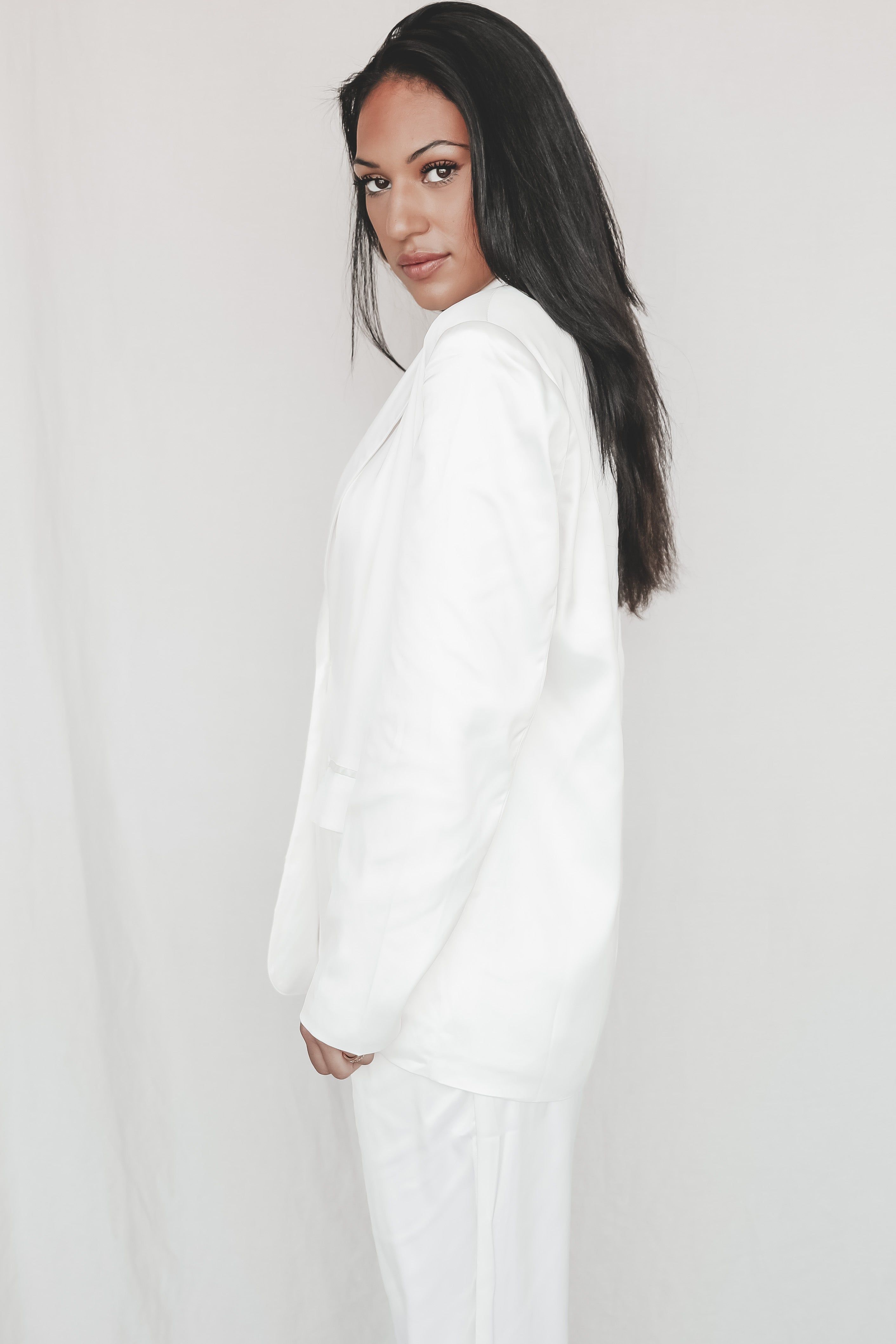 DEAL Oh She Means Business Satin Blazer Top sold by Amazing Lace product image thumbnail 5