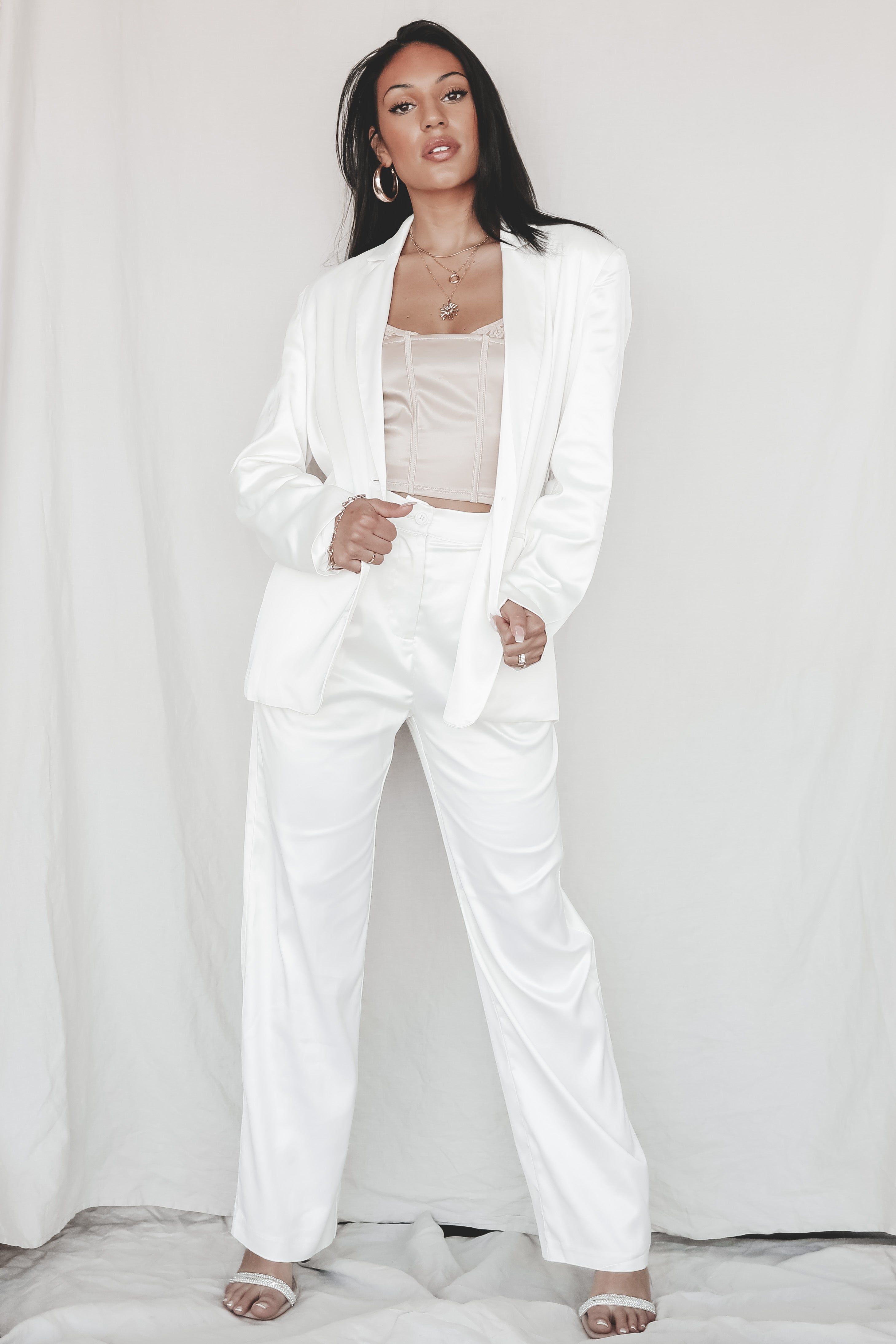 DEAL Oh She Means Business Satin Blazer Top sold by Amazing Lace product image thumbnail 4