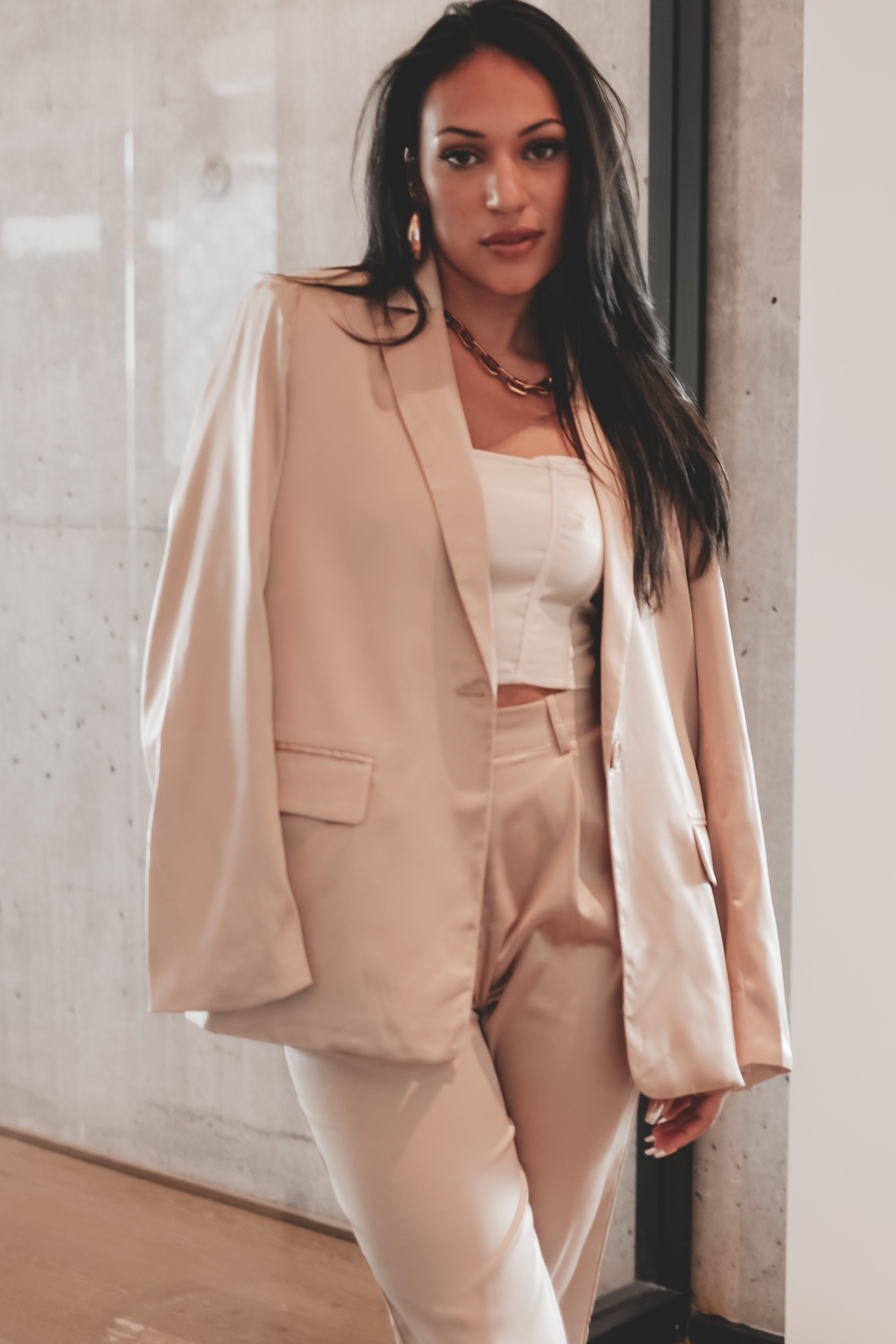 DEAL Oh She Means Business Satin Blazer Top sold by Amazing Lace product image thumbnail 2