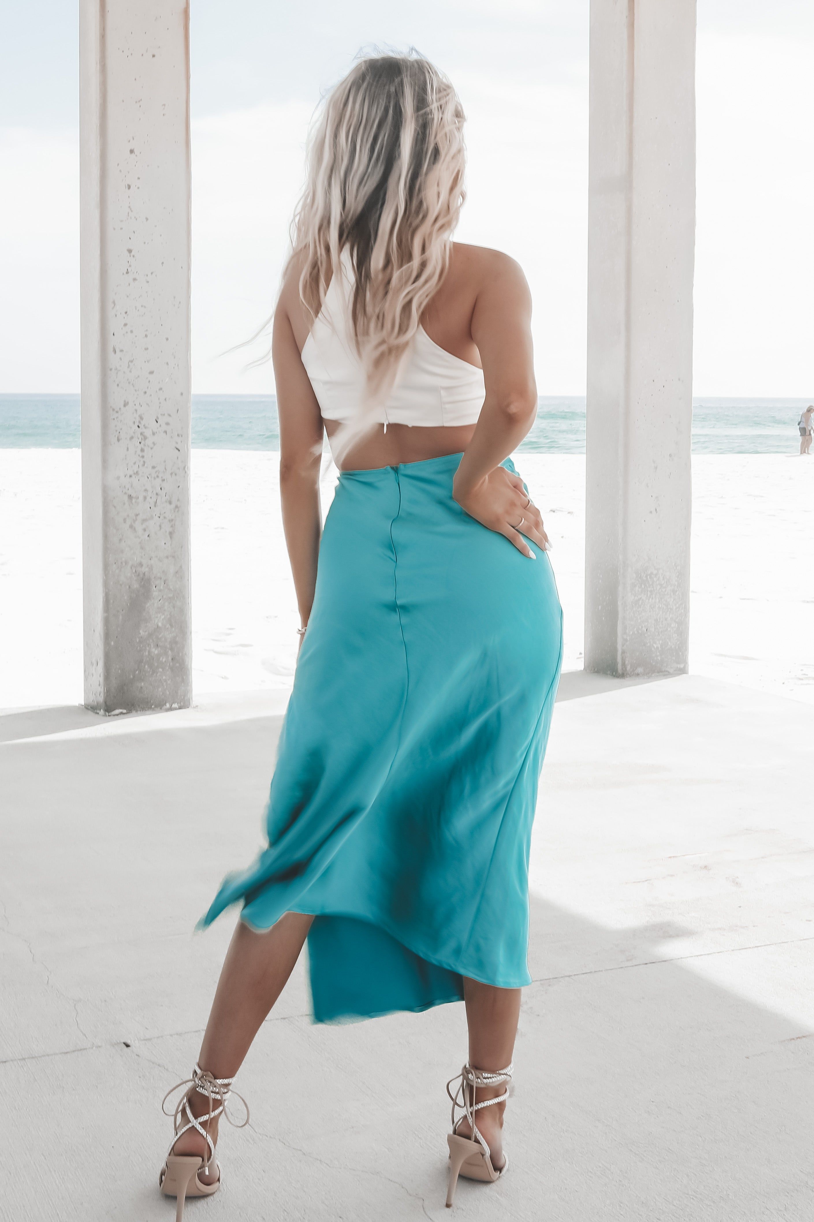 Saying All The Right Things Satin Midi Dress sold by Amazing Lace product image thumbnail 4