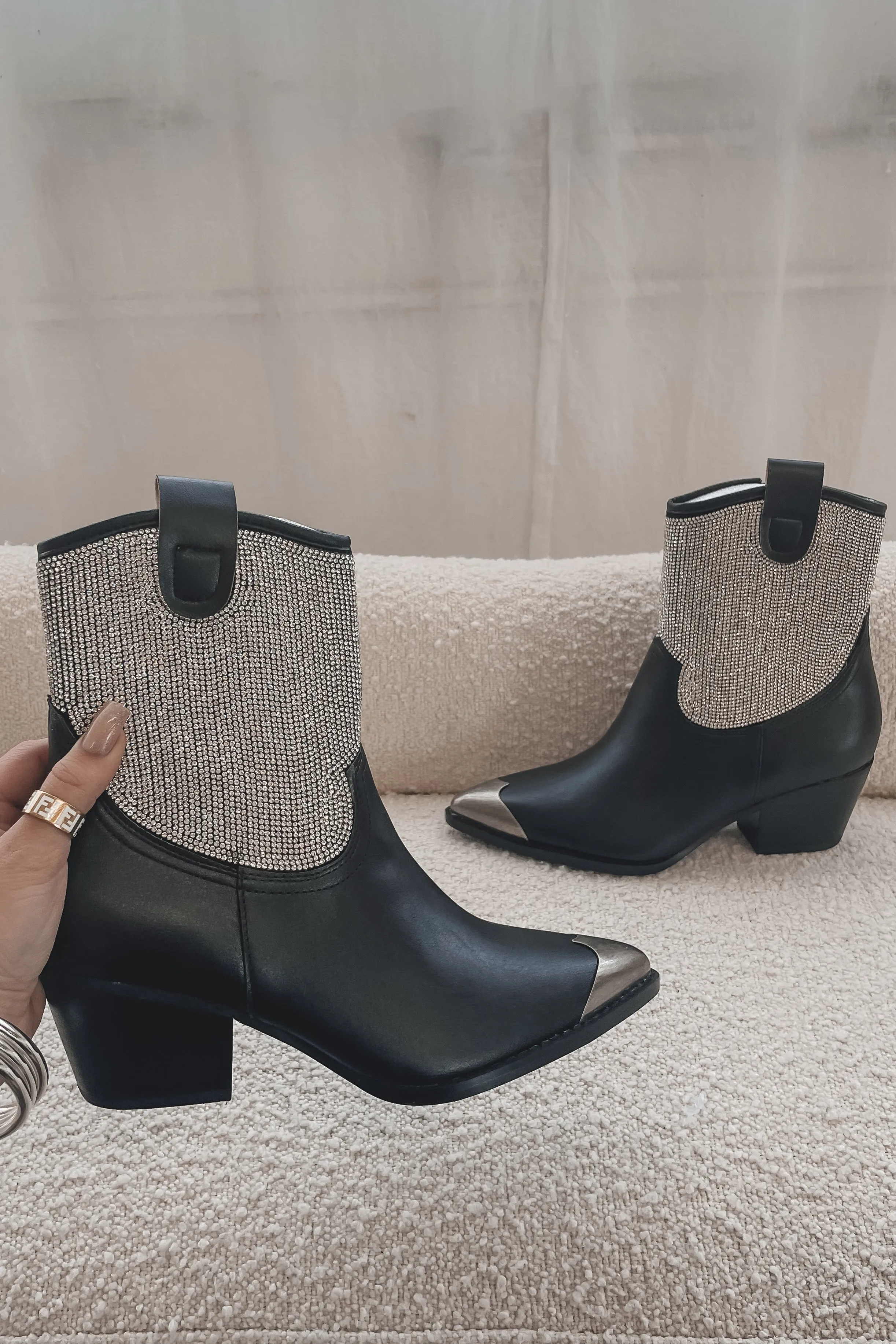 DEAL Speak For Themselves Black Rhinestone Bootie sold by Amazing Lace product image thumbnail 2