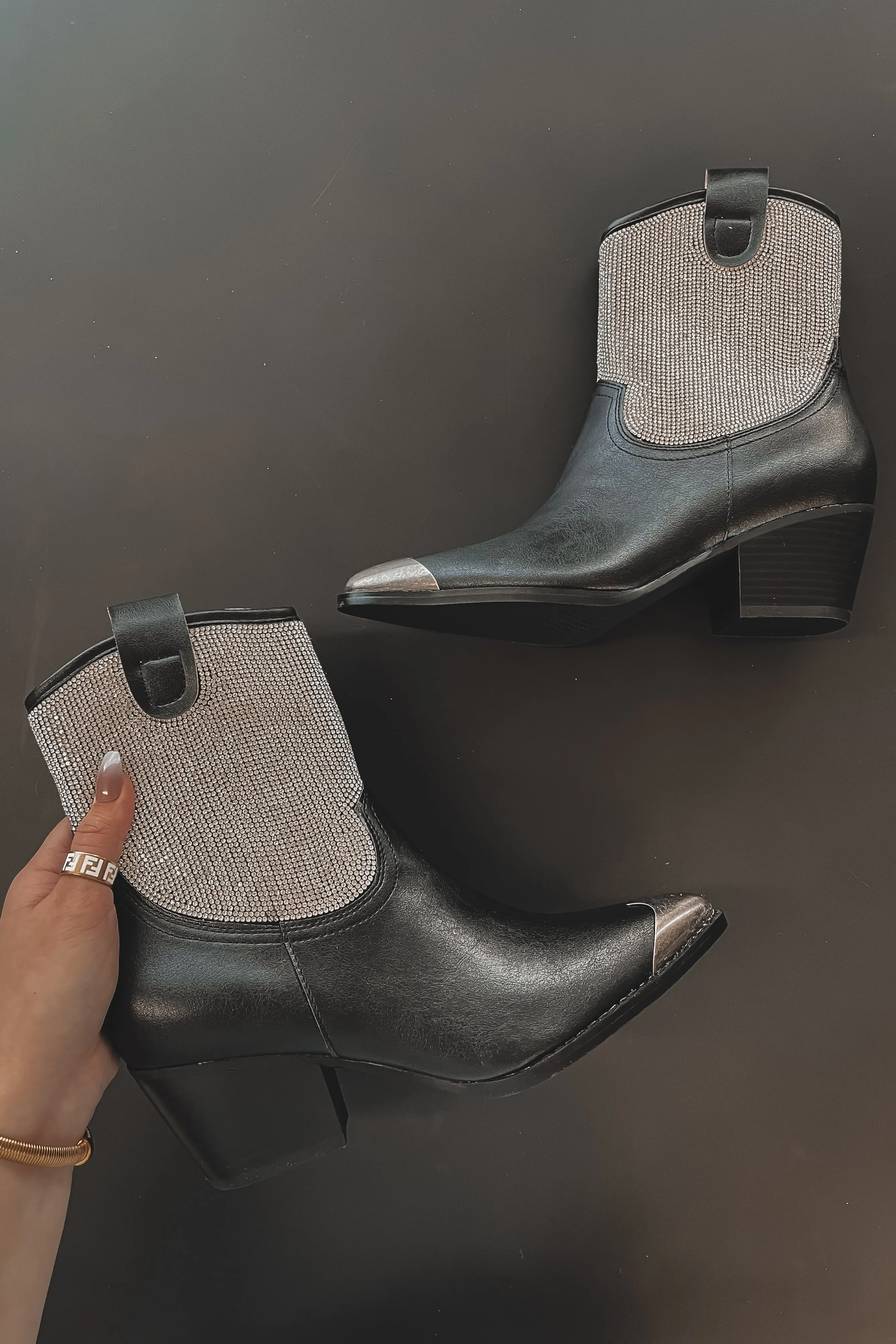 DEAL Speak For Themselves Black Rhinestone Bootie sold by Amazing Lace product image thumbnail 4