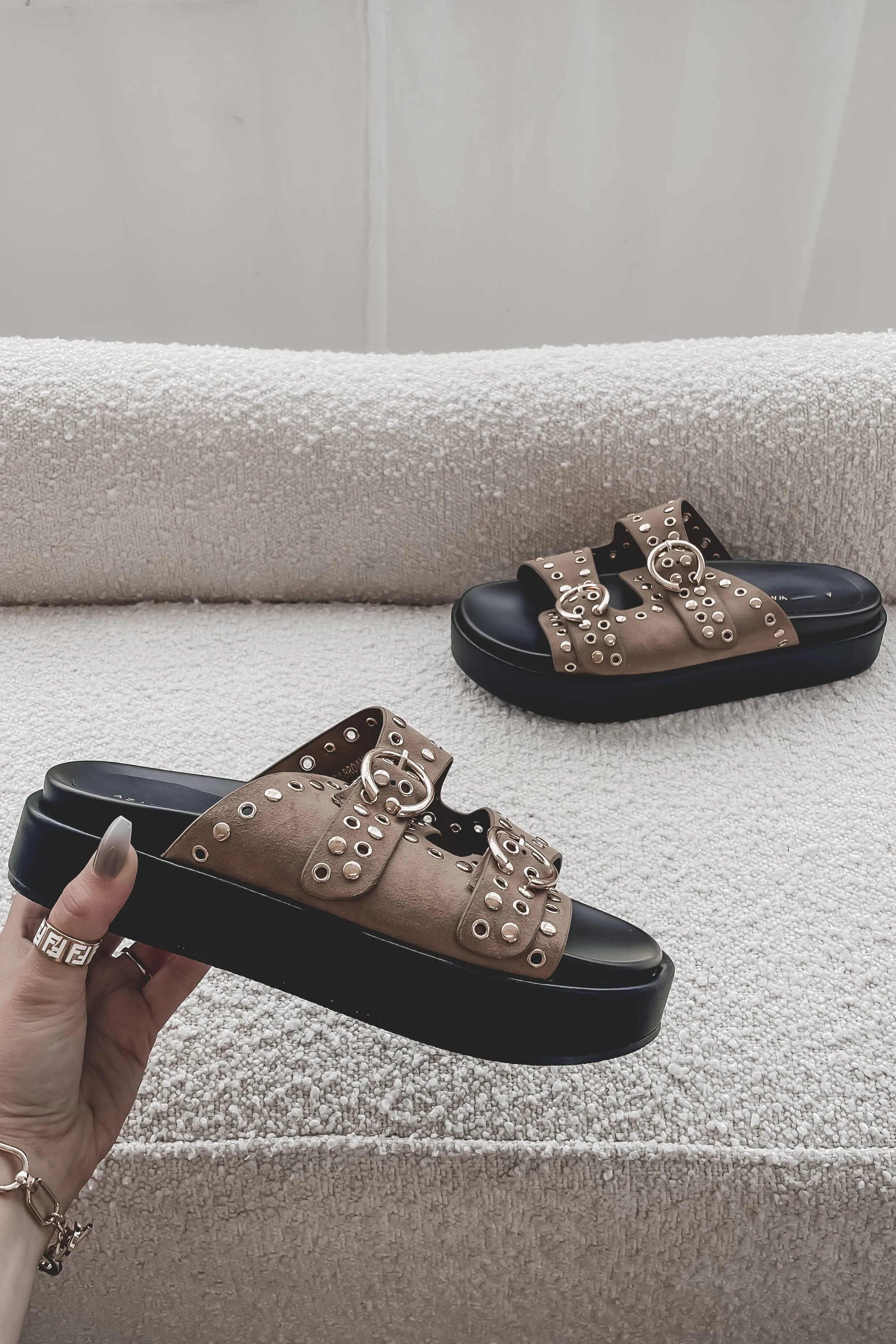 A Subtle Flex Studded Slip On Sandal sold by Amazing Lace product image thumbnail 3