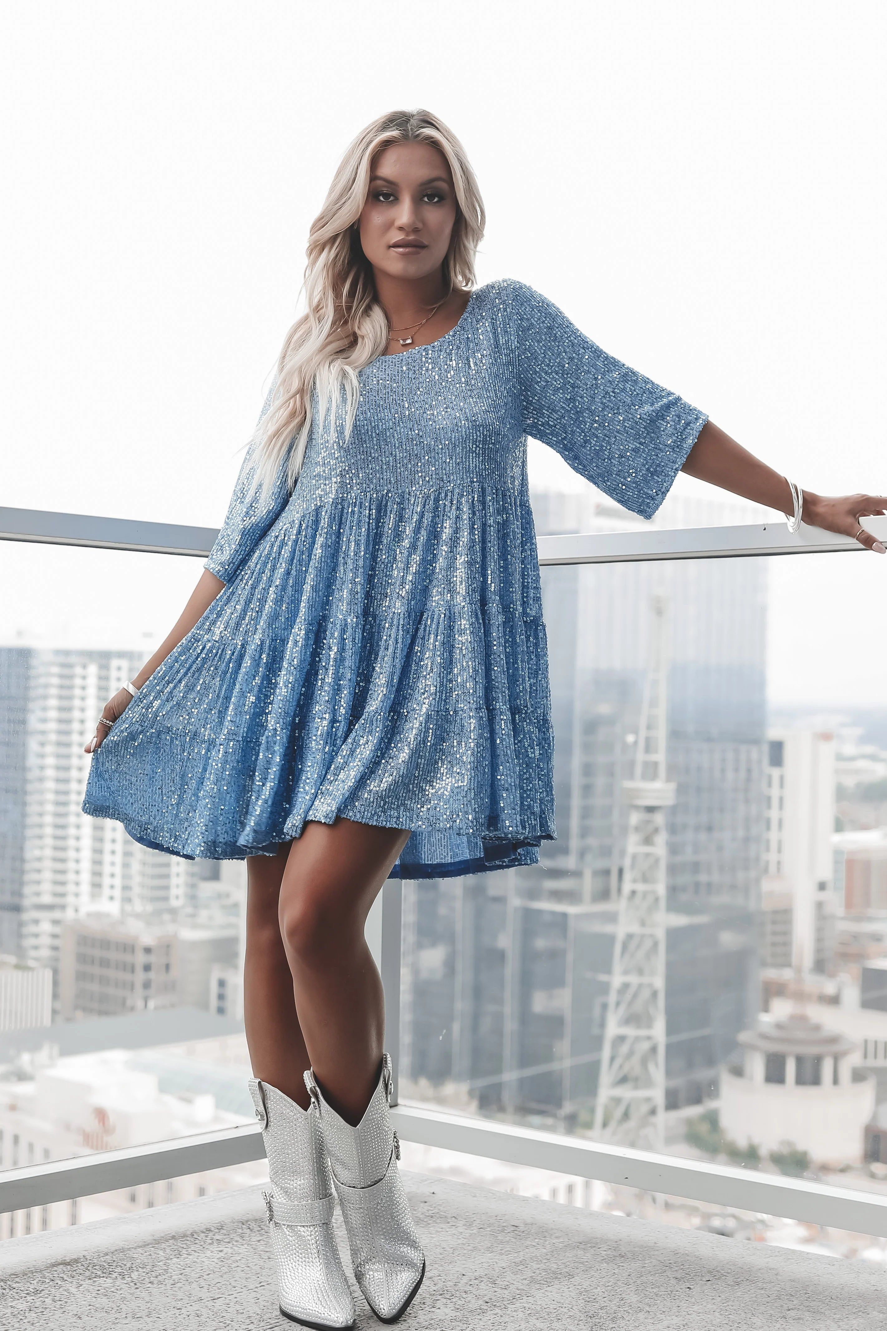 DEAL My Queen Sequin Babydoll Dress sold by Amazing Lace product image thumbnail 3