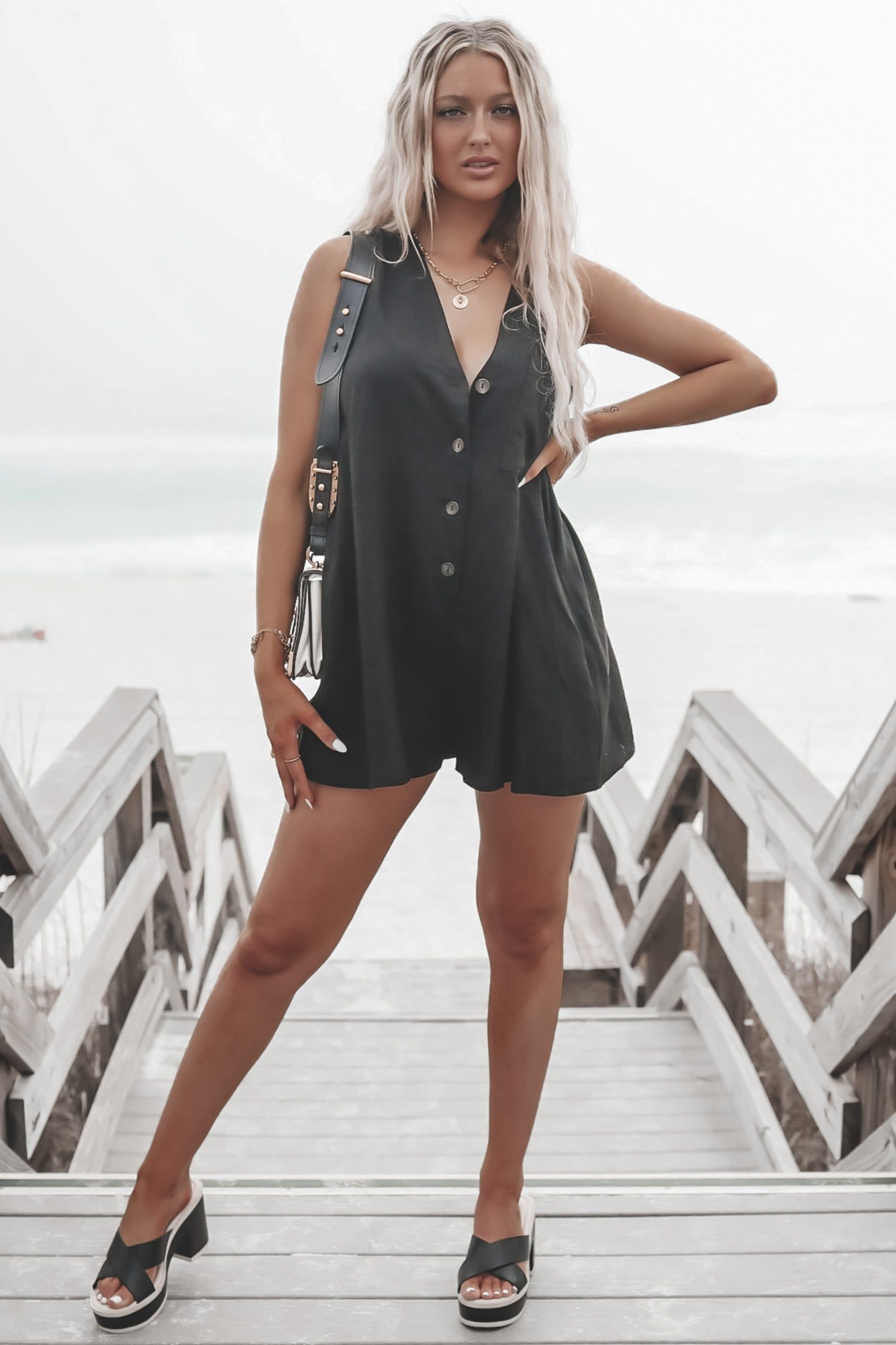 The Best Of The Best Button Up Black Romper sold by Amazing Lace product image thumbnail 2