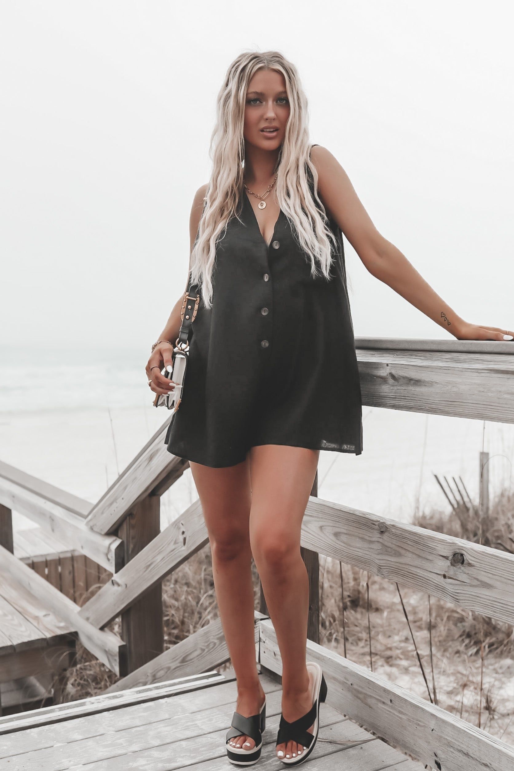 The Best Of The Best Button Up Black Romper sold by Amazing Lace product image thumbnail 5
