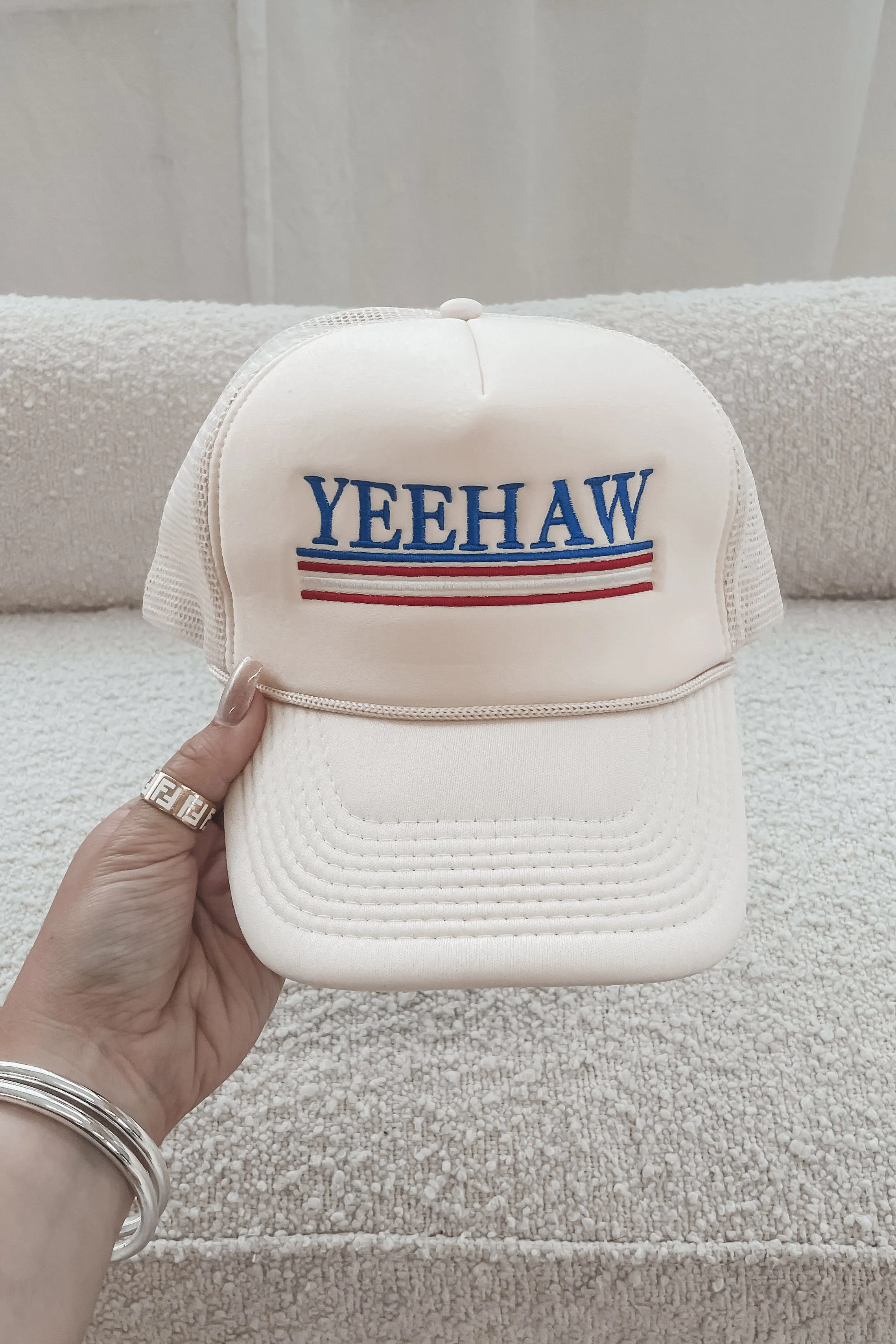 Can I Get A YeeHaw Cream Trucker Hat sold by Amazing Lace product image thumbnail 3