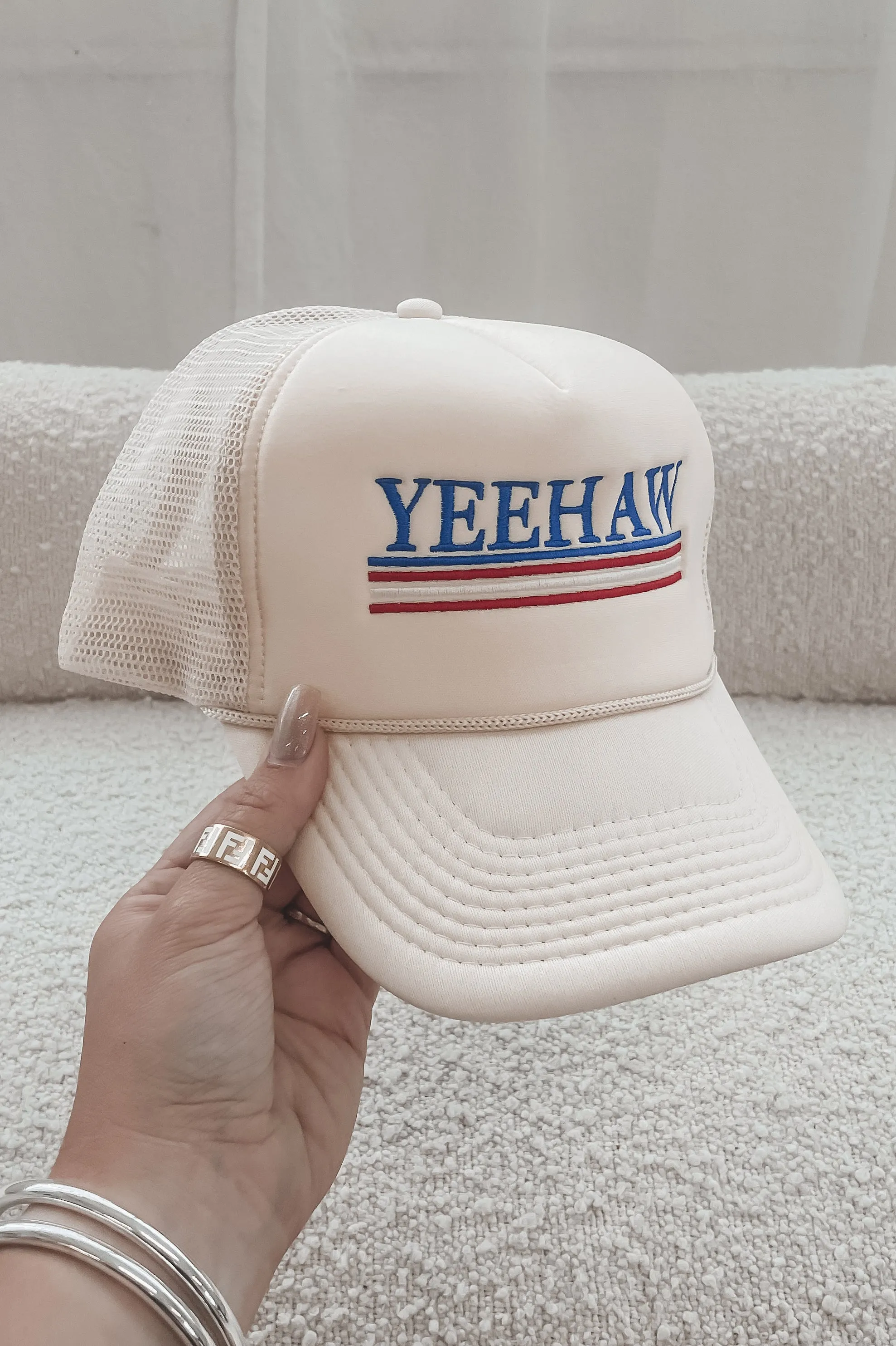 Can I Get A YeeHaw Cream Trucker Hat sold by Amazing Lace product image thumbnail 4