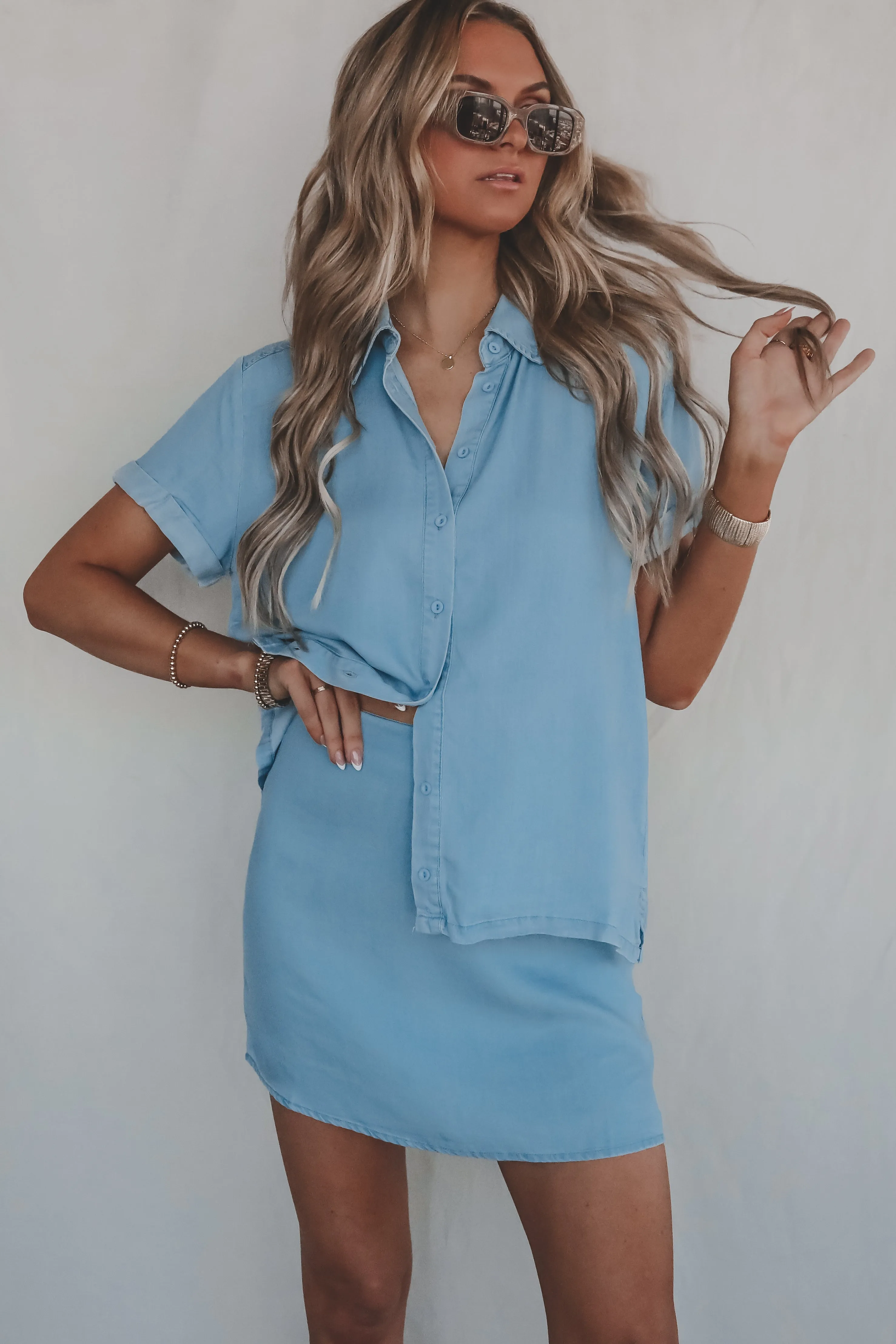 SADIE & SAGE Soft Breeze Chambray Top sold by Amazing Lace product image thumbnail 2