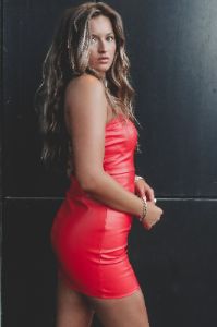Feeling Myself Red Leather Mini Dress sold by Amazing Lace
