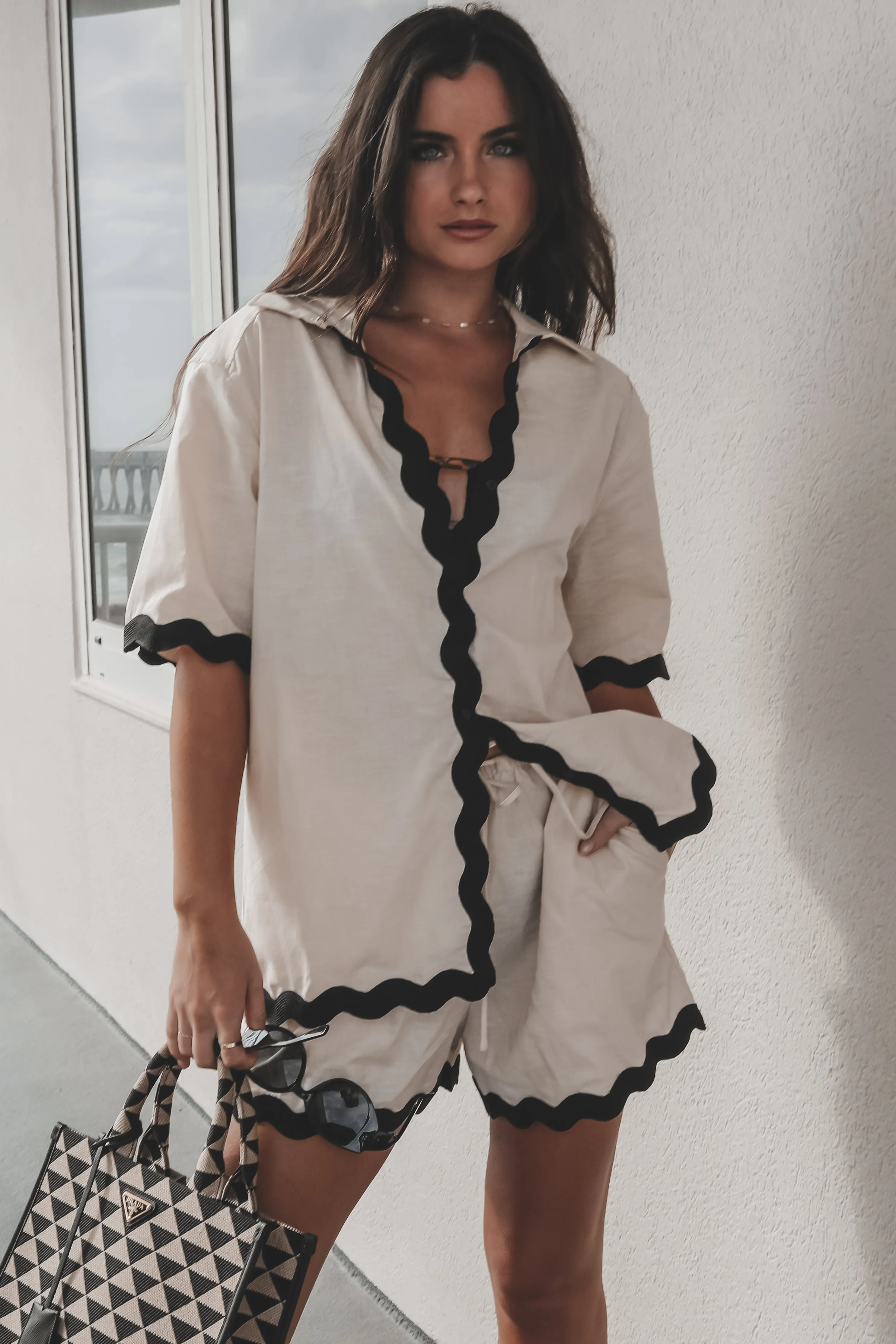 Dream Vacay Linen Collared Top sold by Amazing Lace product image thumbnail 4