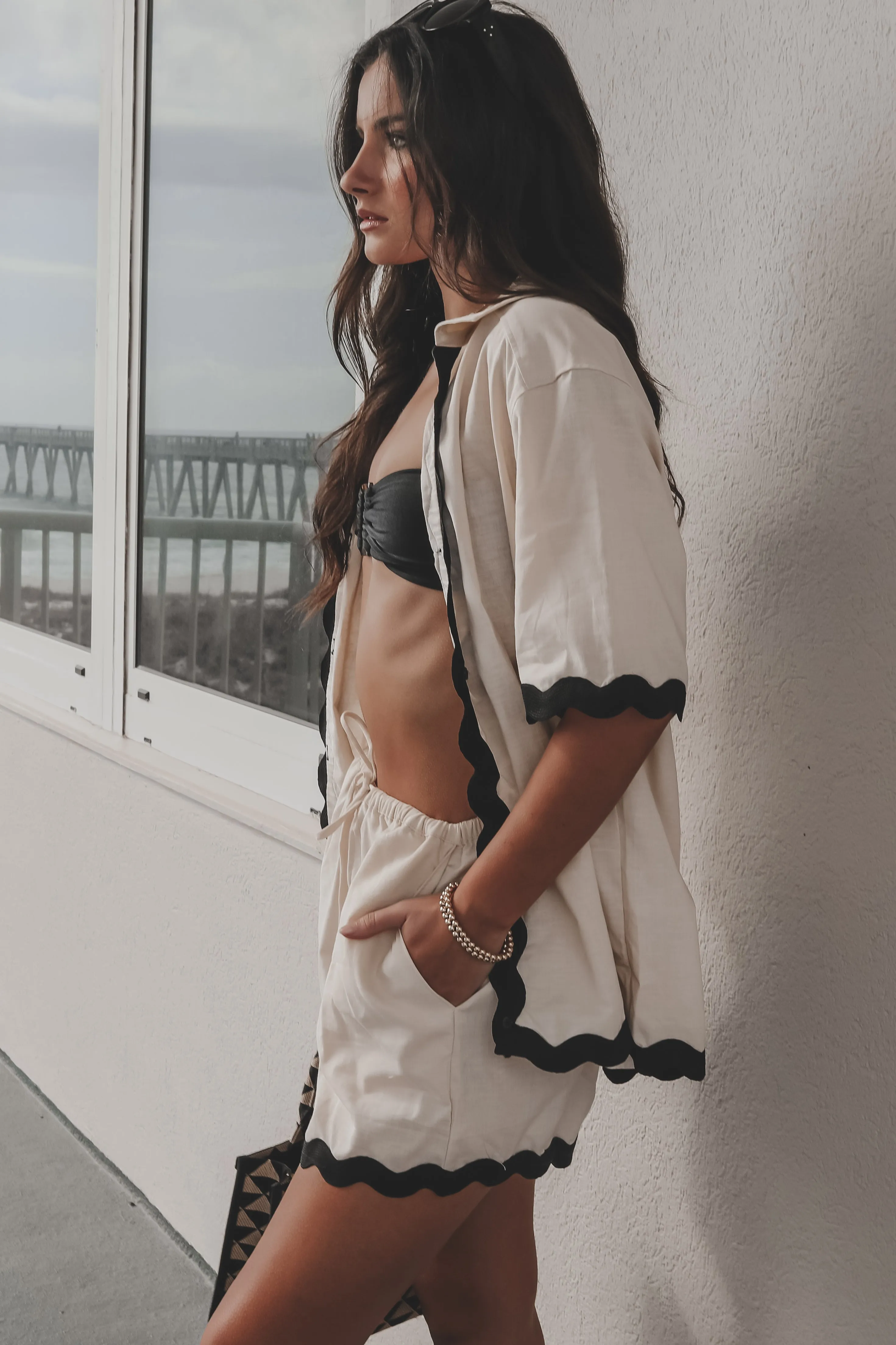 Dream Vacay Linen Collared Top sold by Amazing Lace product image thumbnail 5