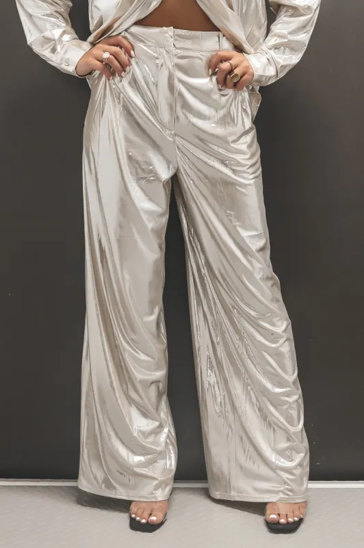 DEAL An Entrance Was Made Metallic Pants sold by Amazing Lace
