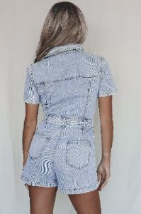 Denim Looks Good On You Denim Romper sold by Amazing Lace