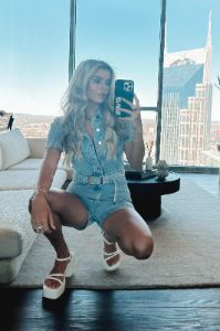 Denim Looks Good On You Denim Romper sold by Amazing Lace