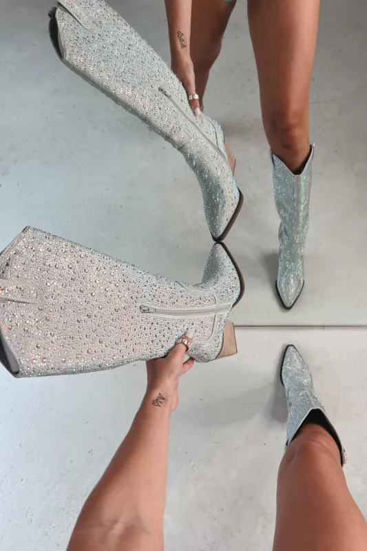 DEAL Standing Room Only Rhinestone Boots sold by Amazing Lace