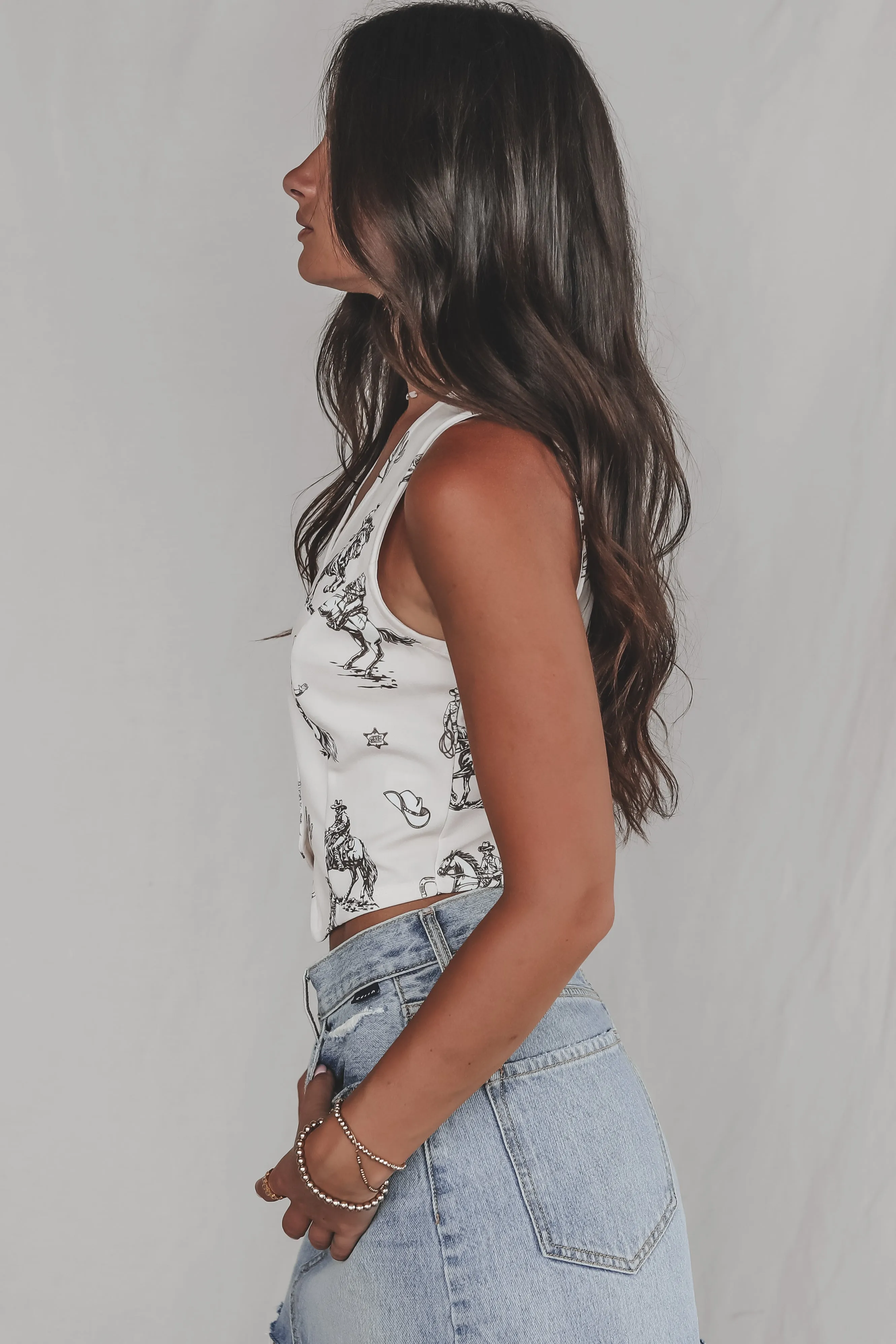 There Is A New Sheriff In Town Western Print Vest sold by Amazing Lace product image thumbnail 5