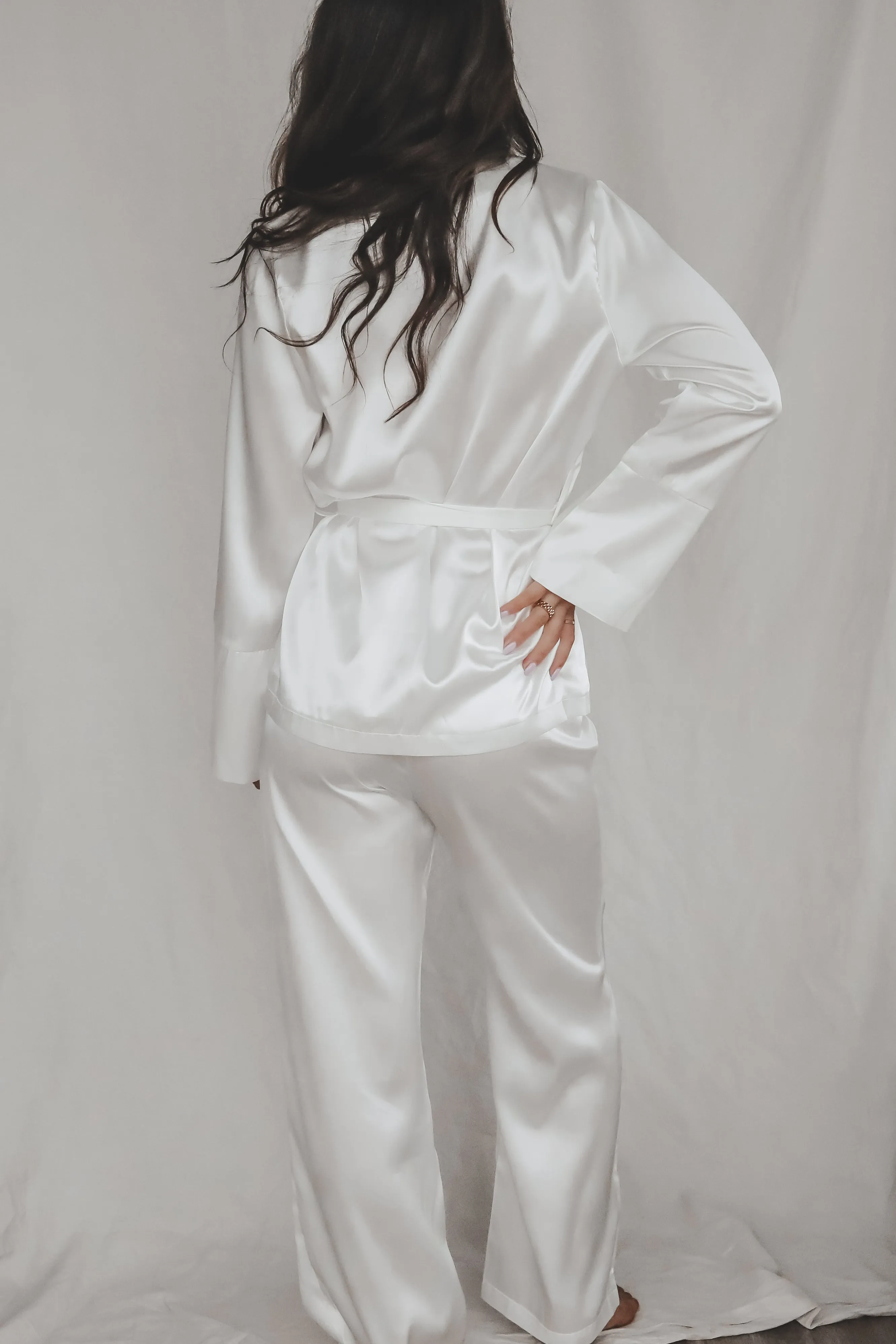 Something Special White Satin Robe Set sold by Amazing Lace product image thumbnail 4