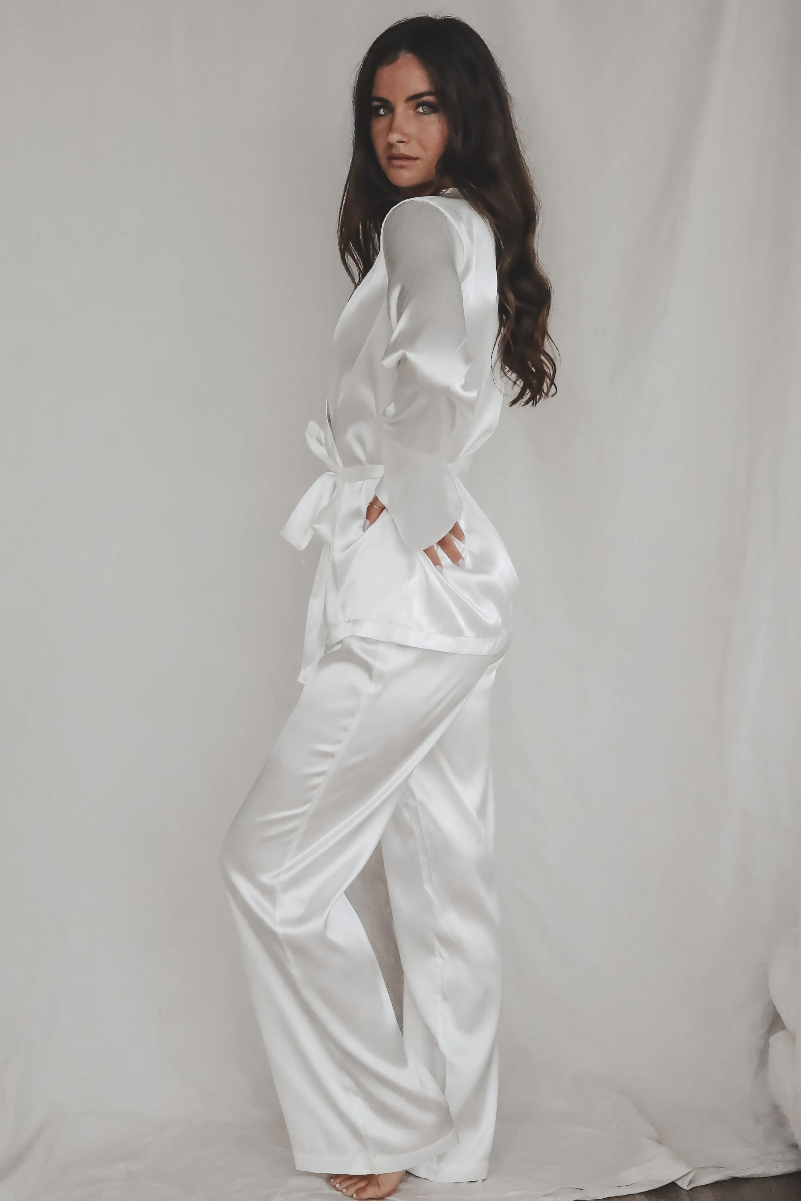 Something Special White Satin Robe Set sold by Amazing Lace product image thumbnail 3