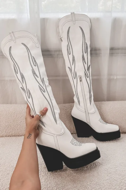 Diary Of An Edgy Cowgirl Platform Moto Boots sold by Amazing Lace