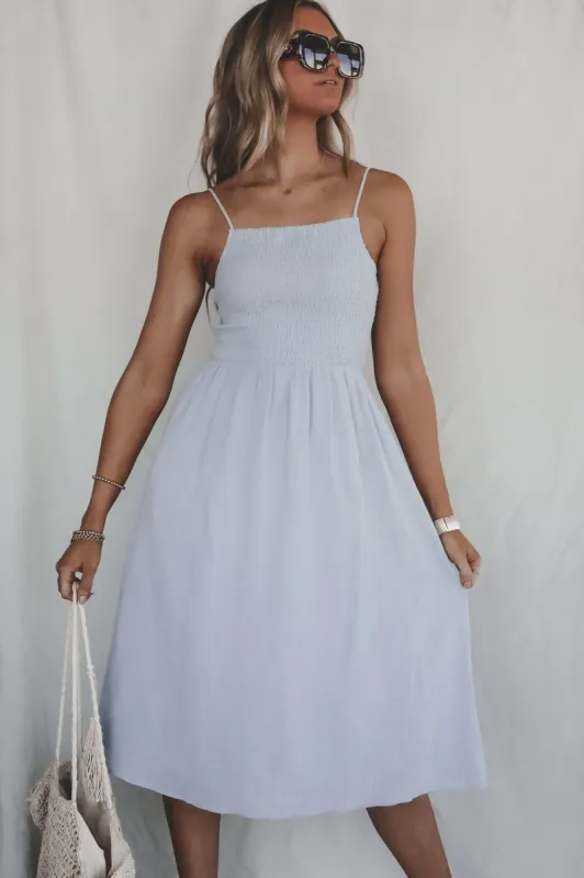 SADIE & SAGE Bird Song Smocked Midi Dress sold by Amazing Lace