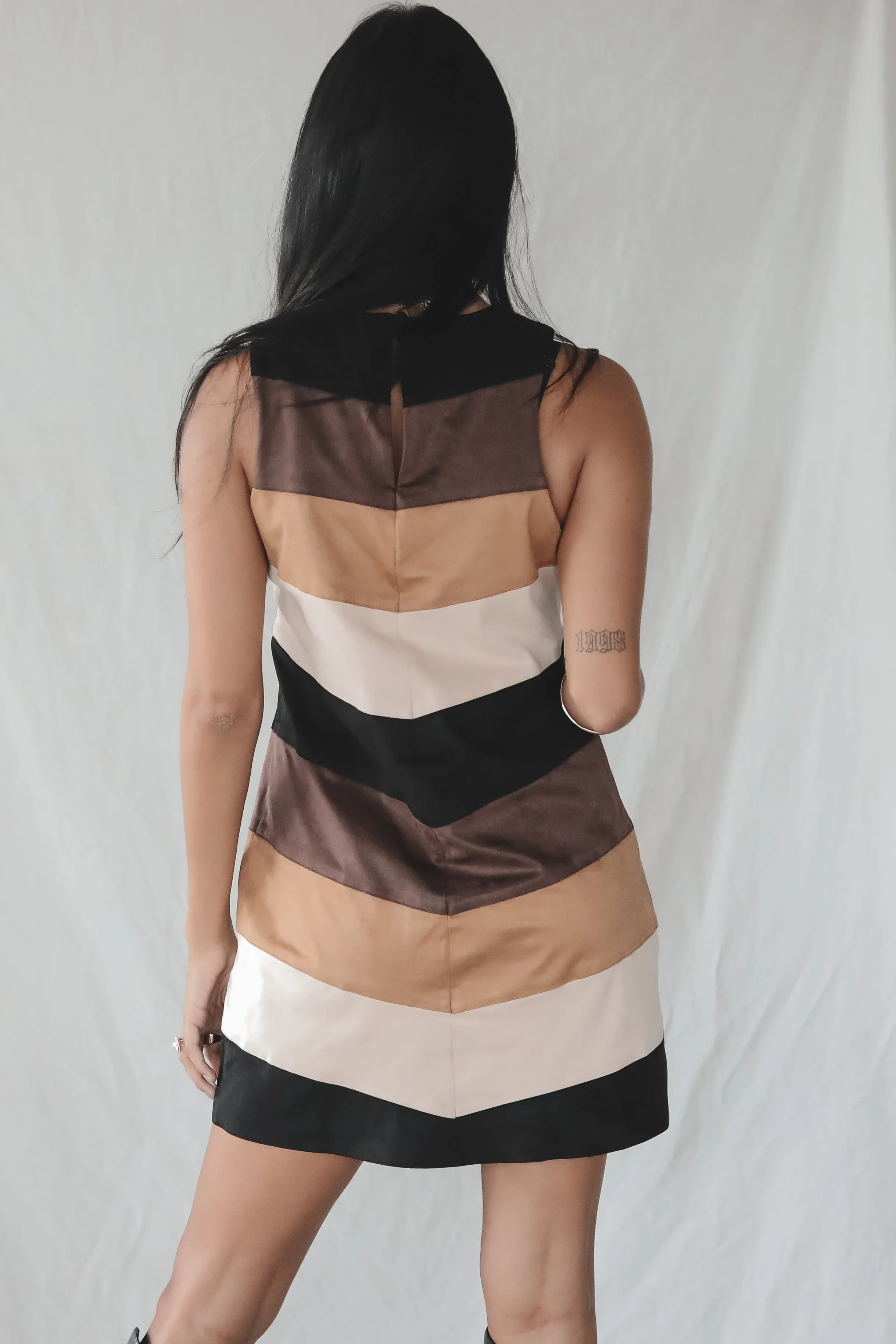 SHOW ME YOUR MUMU Mod Mini Dress - Faux Suede Cheveron sold by Amazing Lace product image thumbnail 2