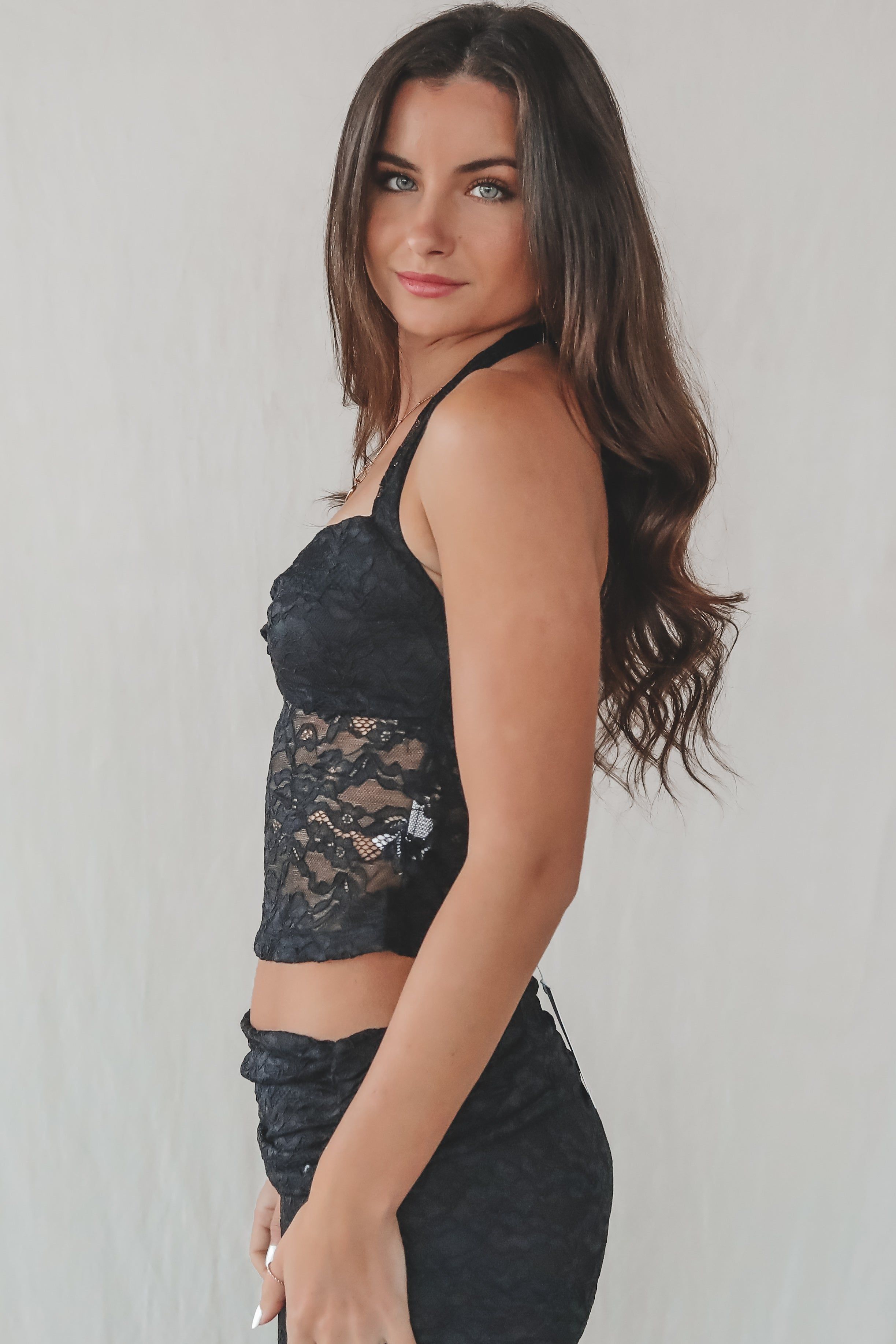 Runaway With Me Black Lace Halter Top sold by Amazing Lace product image thumbnail 3