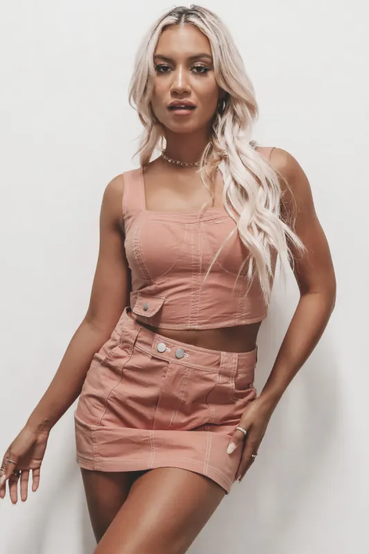 DEAL She Is Such A Trendsetter Utility Crop Top sold by Amazing Lace