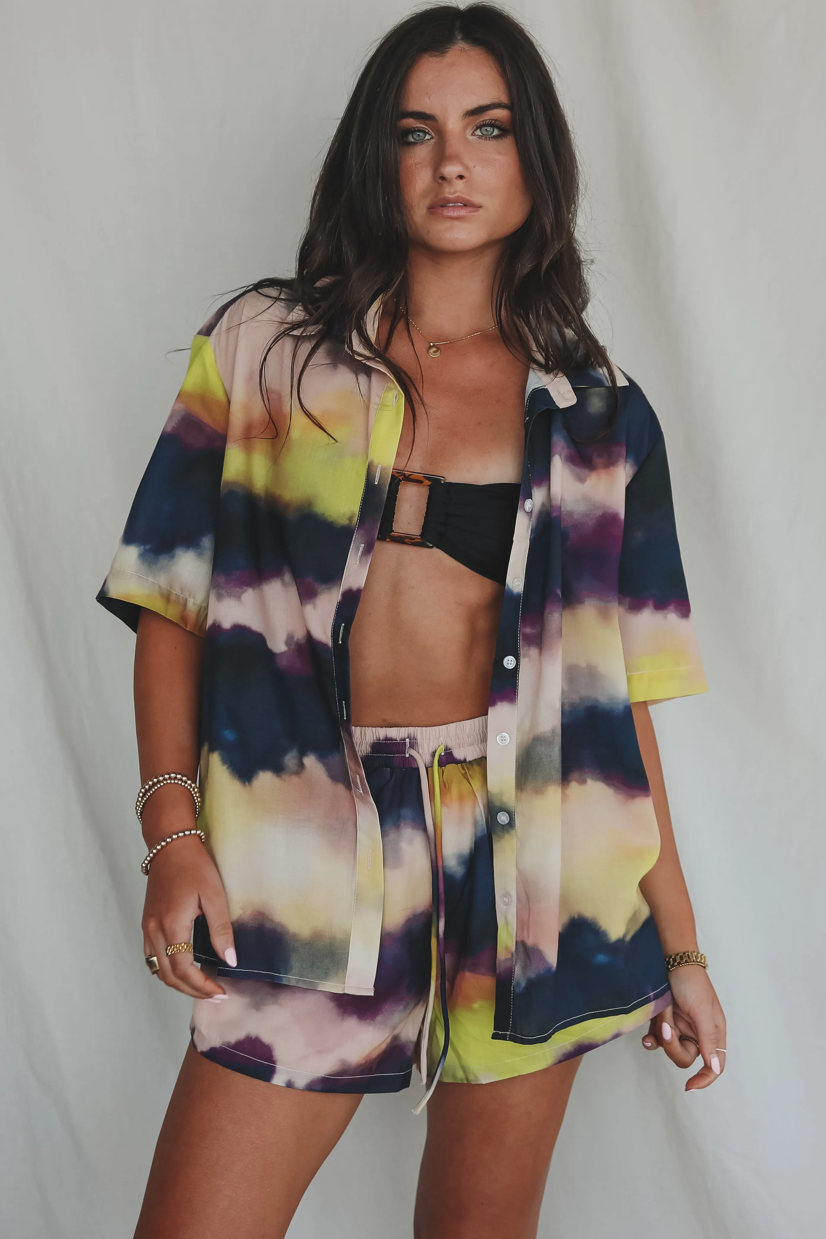 Talk Beachy To Me Tie Dye Button Up Top sold by Amazing Lace