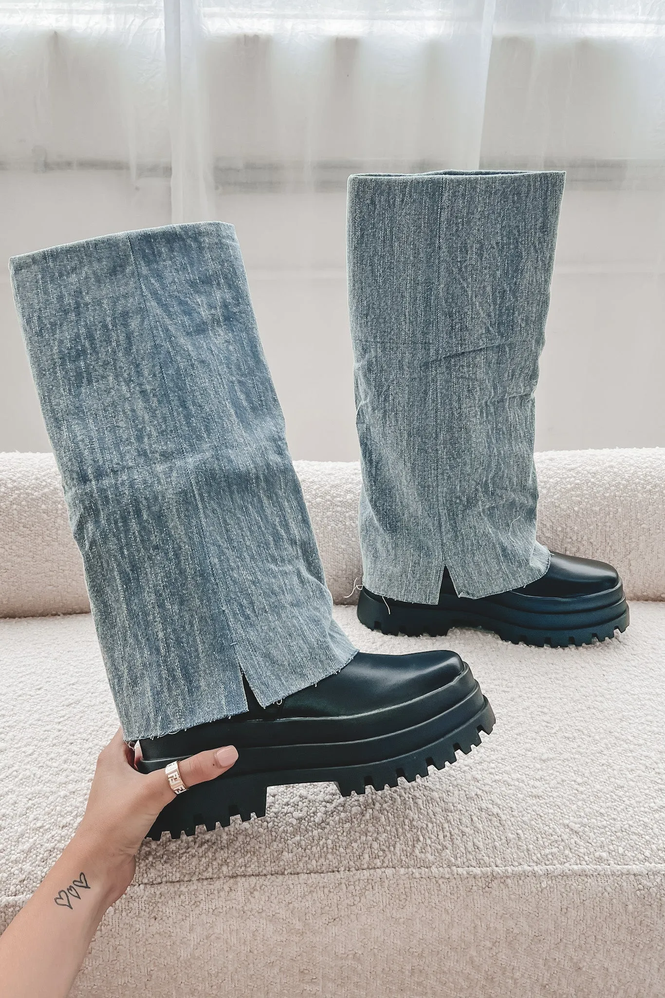 DEAL Bad Girl Denim Black Boots sold by Amazing Lace