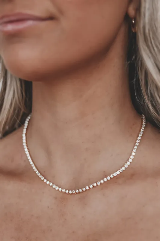 She Is Shining 18k Diamond Tennis Necklace sold by Amazing Lace