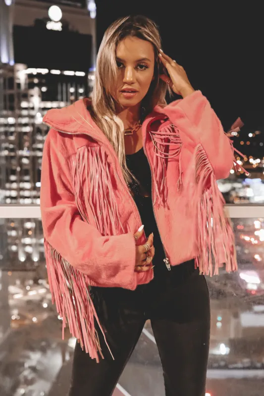 BUDDYLOVE Skyler Fringe Faux Fur Jacket sold by Amazing Lace