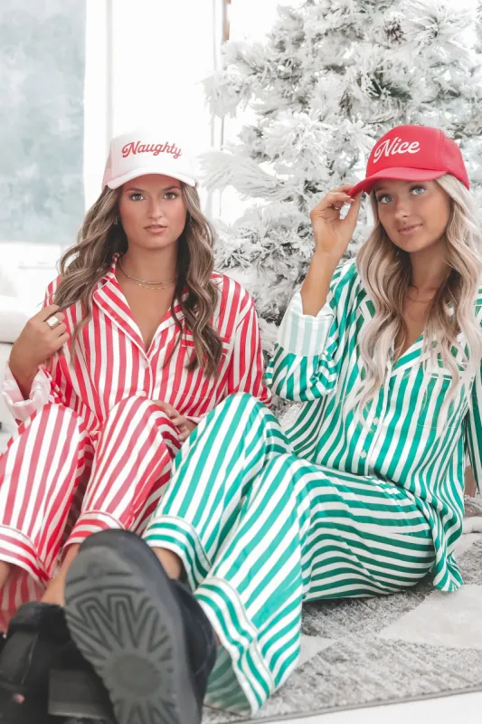 FRIDAY + SATURDAY Naughty And Nice Trucker Hats sold by Amazing Lace