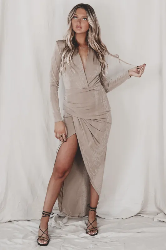 Forever And A Lifetime Long Sleeve Mocha Dress sold by Amazing Lace