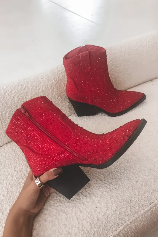 Sparkle My Way Around Town Rhinestone Booties sold by Amazing Lace