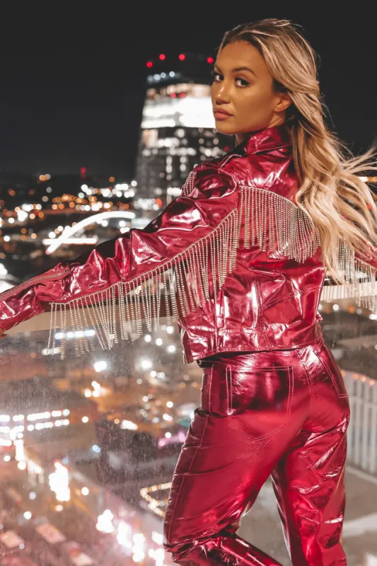 BUDDYLOVE Rife Electric Fringe Vegan Leather Jacket made by Amazing Lace