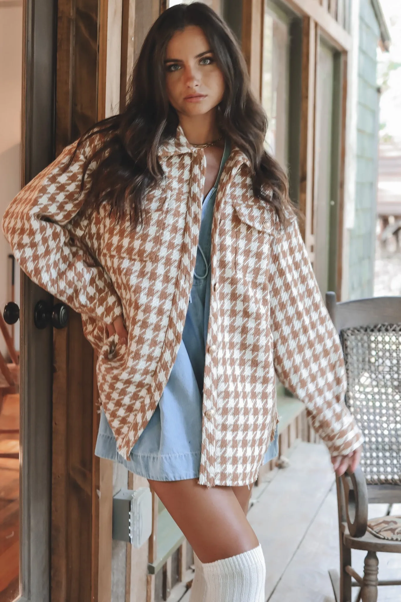 HOLIDAY DEAL ❄️ Talk Of The Town Tweed Taupe Shacket sold by Amazing Lace product image thumbnail 3