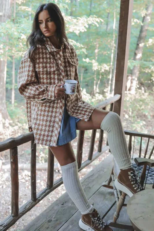 HOLIDAY DEAL ❄️ Talk Of The Town Tweed Taupe Shacket sold by Amazing Lace