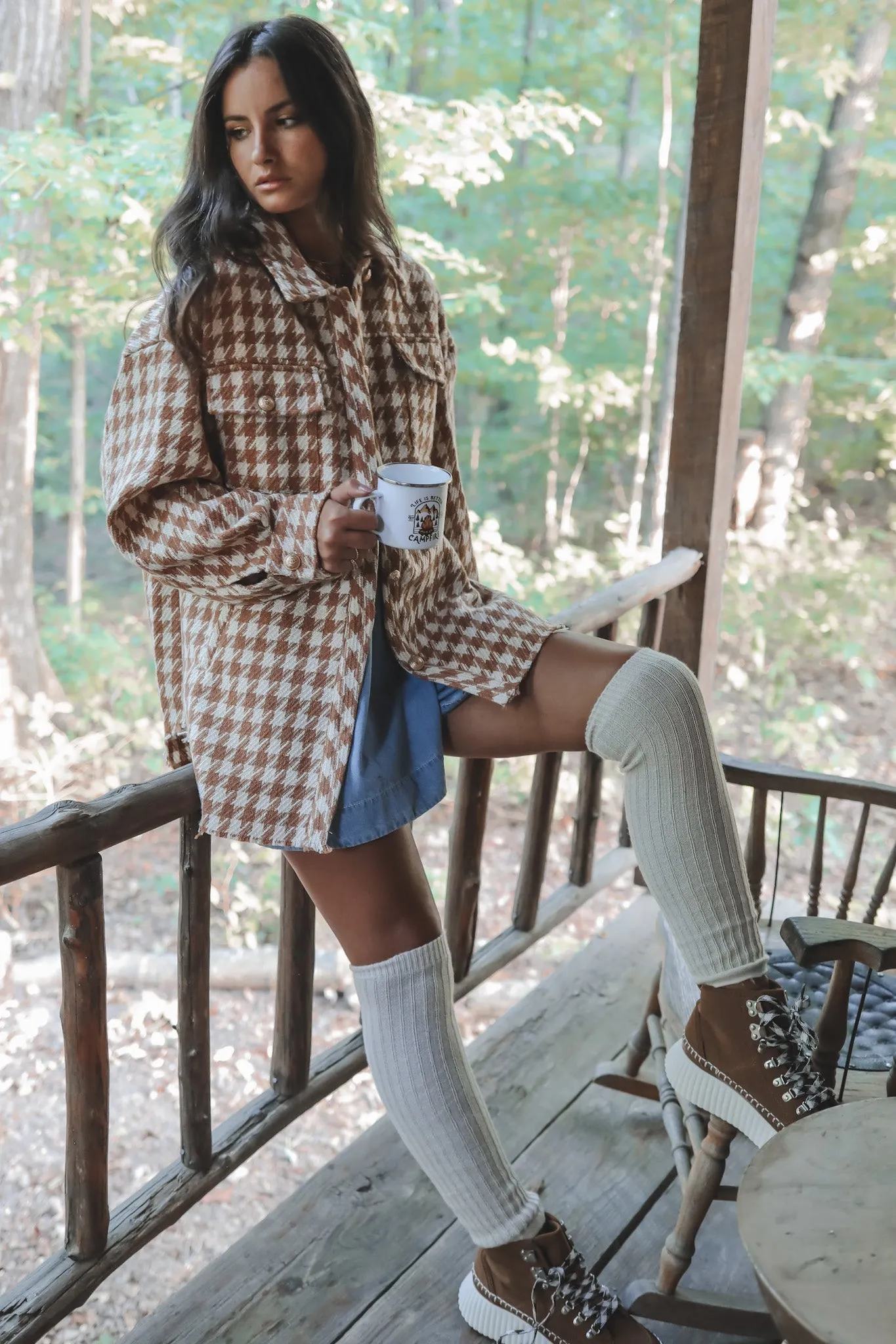 HOLIDAY DEAL ❄️ Talk Of The Town Tweed Taupe Shacket sold by Amazing Lace