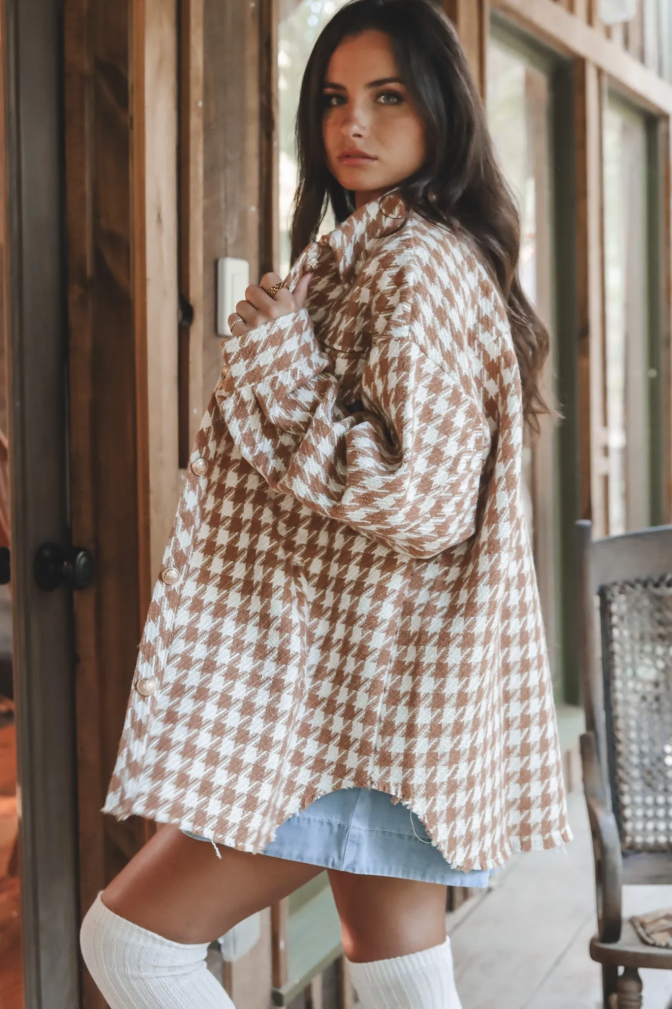 HOLIDAY DEAL ❄️ Talk Of The Town Tweed Taupe Shacket sold by Amazing Lace product image thumbnail 4