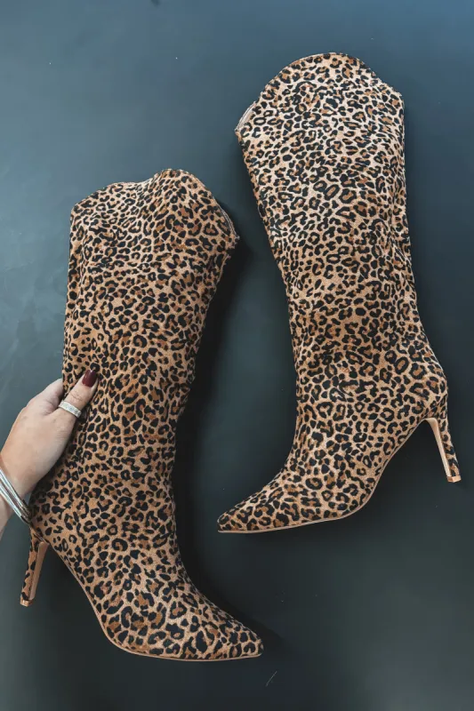 Out On The Town Leopard Stiletto Boot sold by Amazing Lace