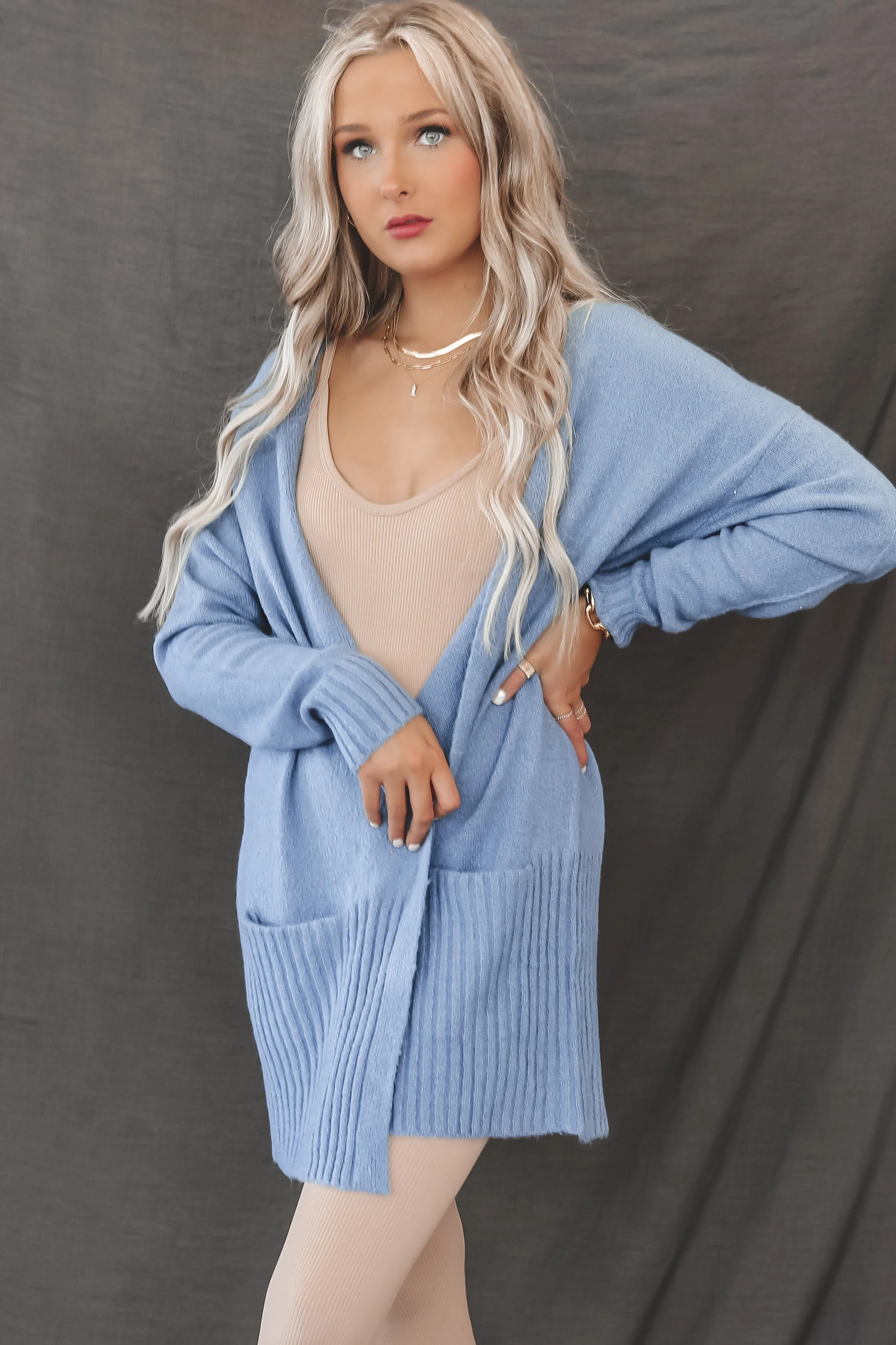 No Blues Here Knit Blue Cardigan sold by Amazing Lace