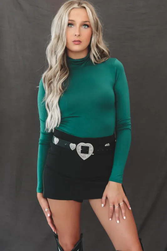 DEAL Destined To Be In Your Closet Dark Green Bodysuit sold by Amazing Lace