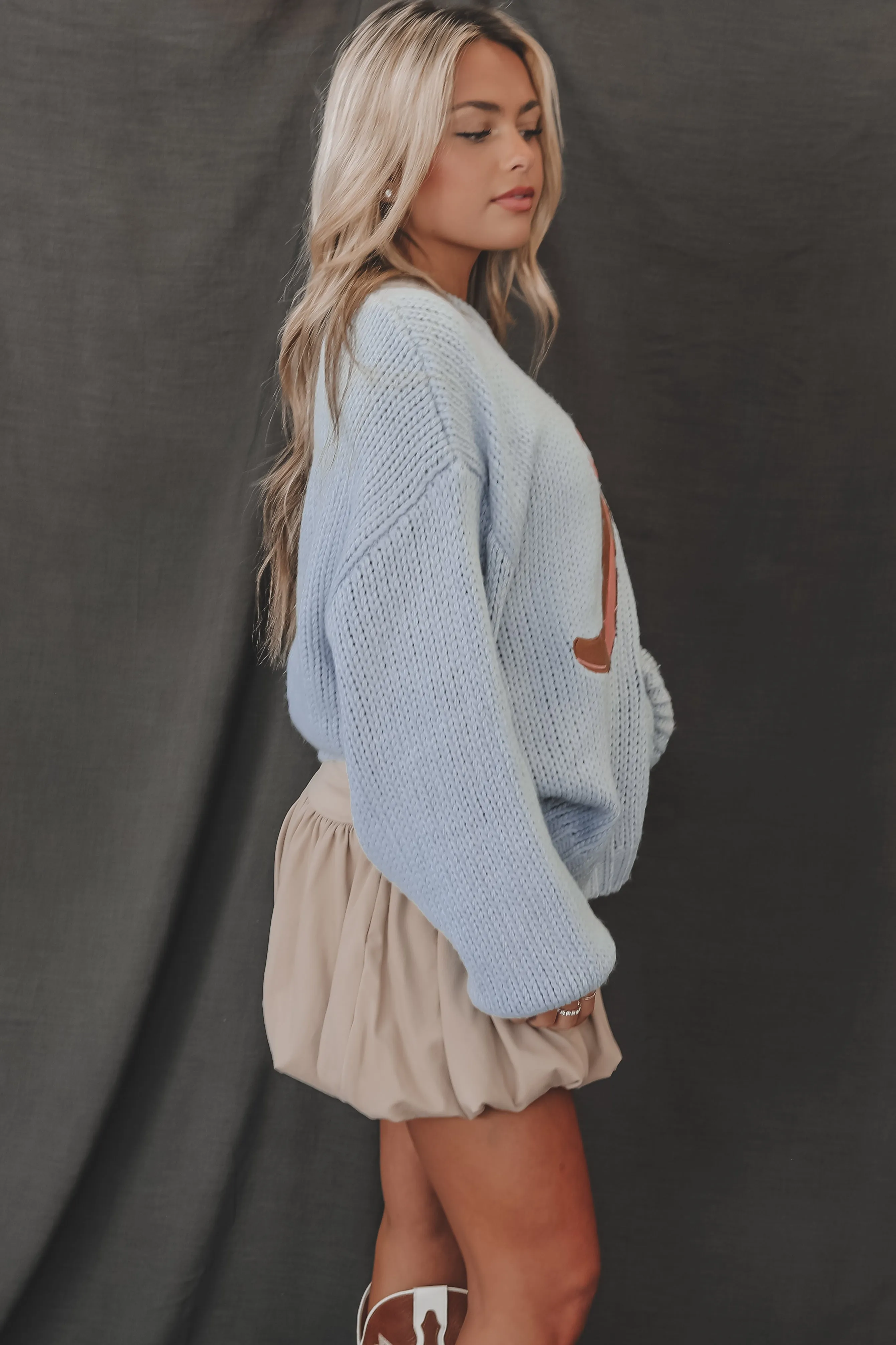 DEAL It’s A Cowgirl Thing Knit Light Blue Sweater sold by Amazing Lace product image thumbnail 3