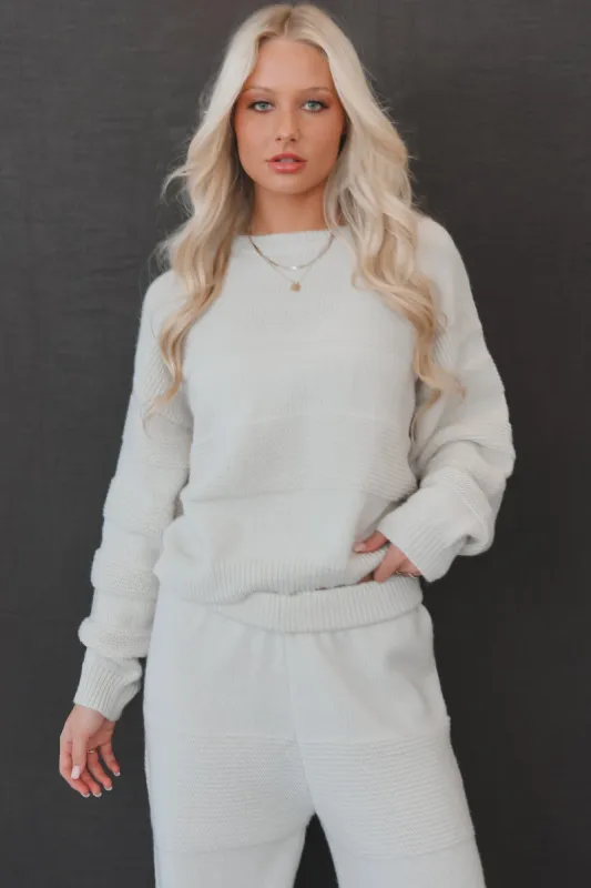 DEAL Flight Booked Taupe Knit Ribbed Stockholm Sweater Top sold by Amazing Lace
