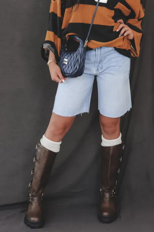 DEAL Trend Setter High Rise Denim Bermuda Shorts sold by Amazing Lace
