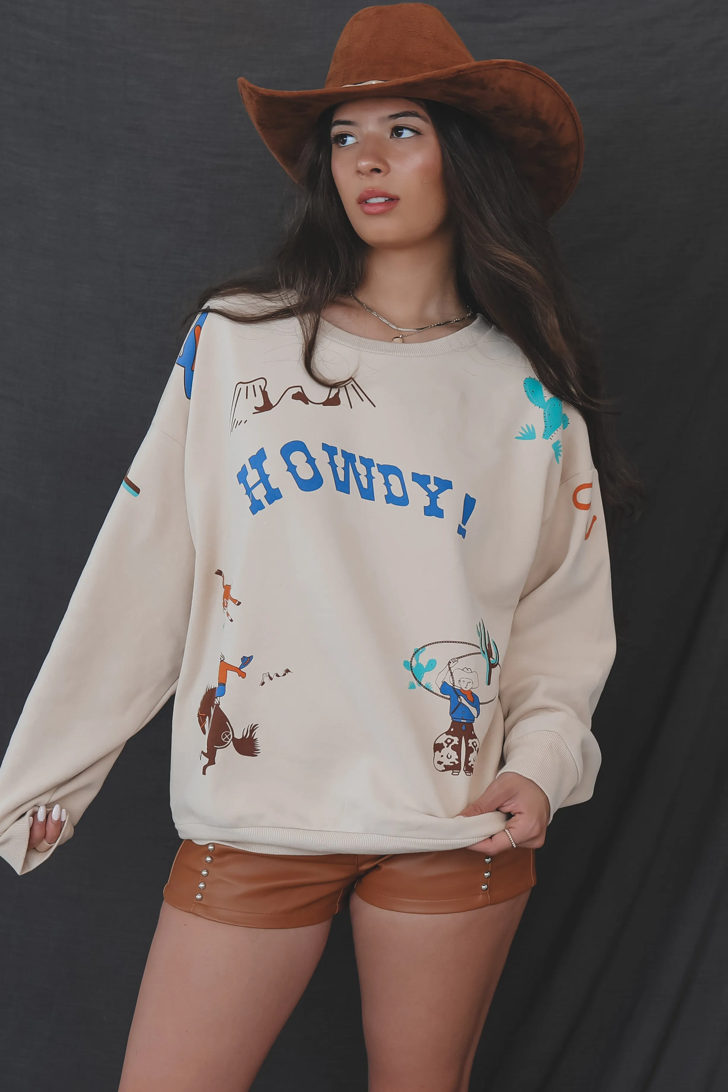 Howdy Babes Graphic Western Pullover sold by Amazing Lace product image thumbnail 2