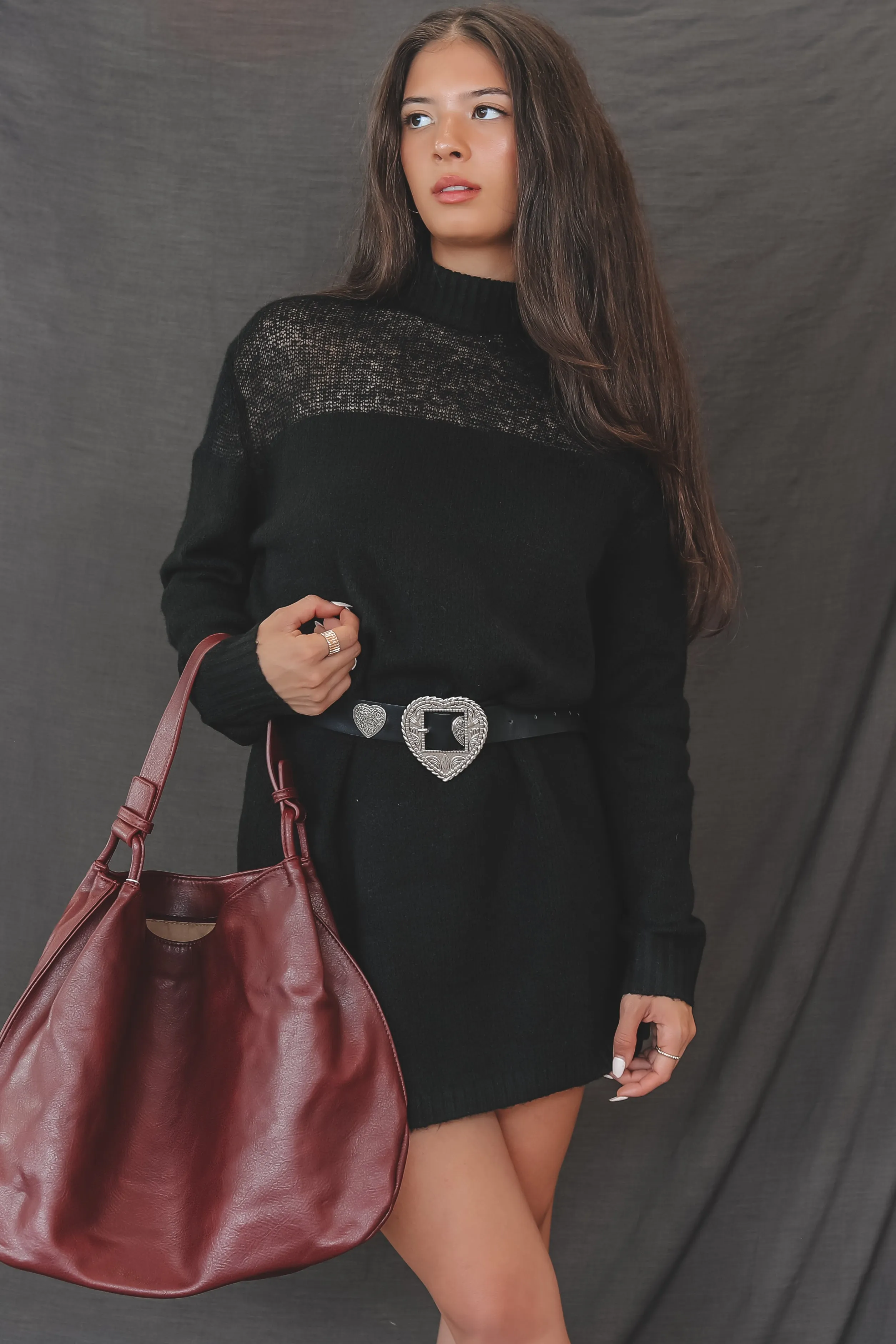 DEAL Keeping It Hot High-Neck Knit Sweater Dress sold by Amazing Lace product image thumbnail 5