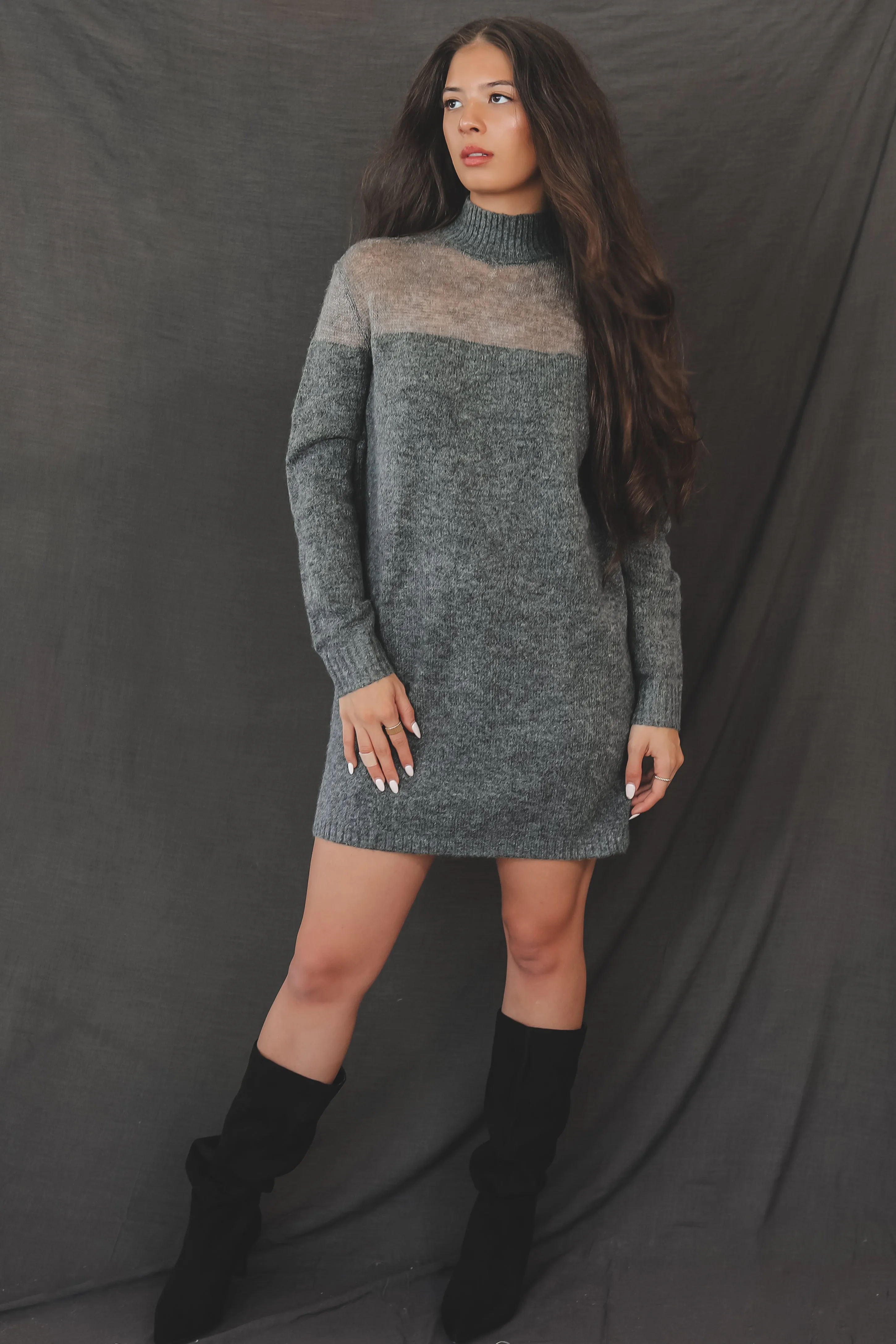 DEAL Keeping It Hot High-Neck Knit Sweater Dress sold by Amazing Lace product image thumbnail 4